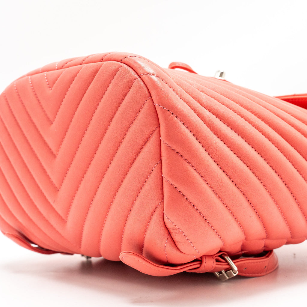 CHANEL SMALL URBAN SPIRIT BACKPACK CHEVRON CALFSKIN PINK SHW