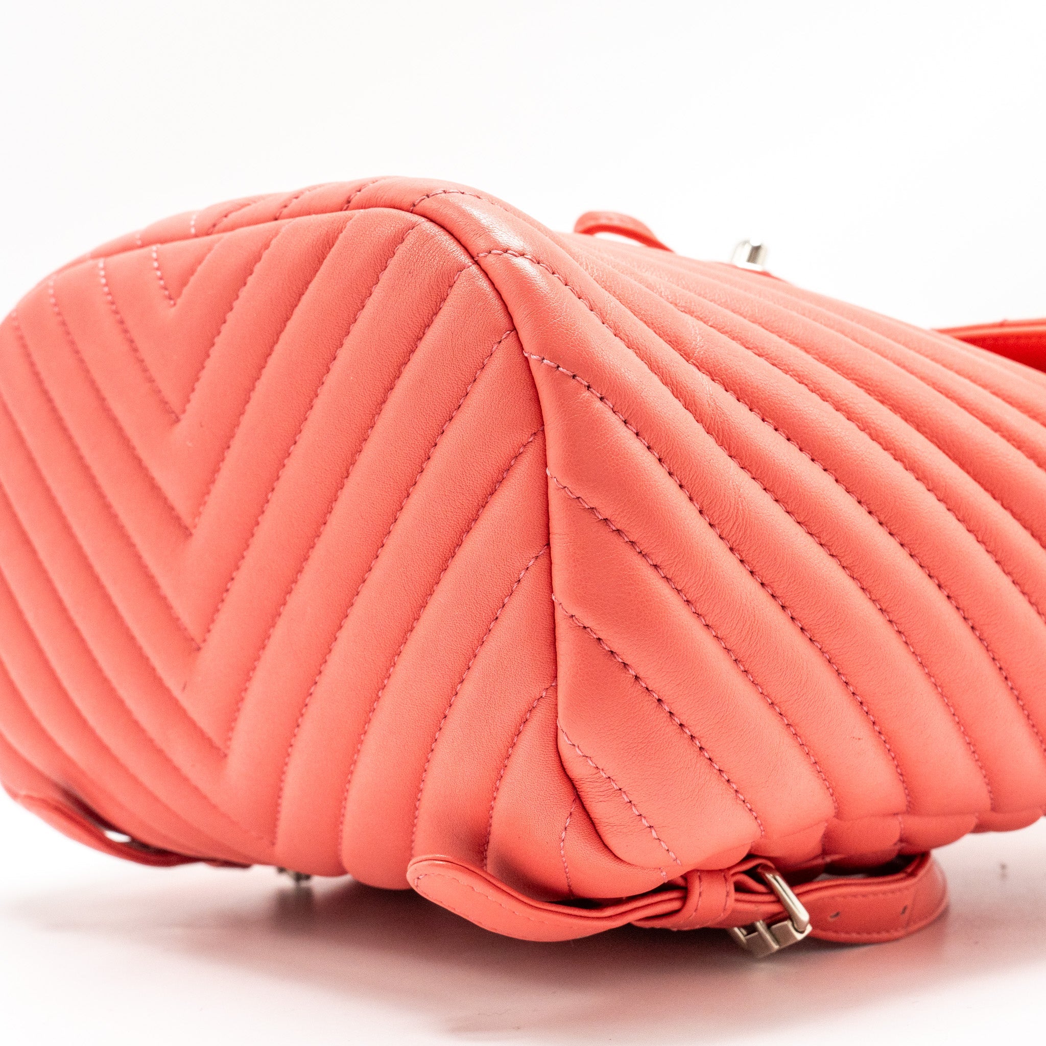 CHANEL SMALL URBAN SPIRIT BACKPACK CHEVRON CALFSKIN PINK SHW