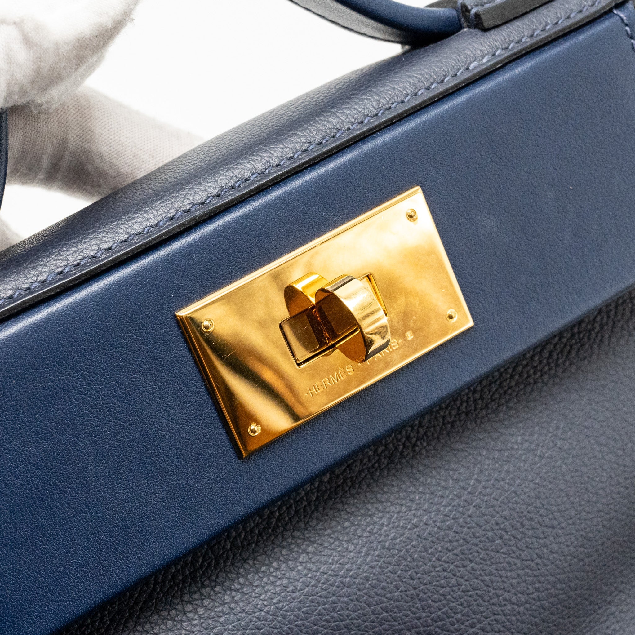 HERMES MINI 2424 24/24-21 BAG EVERCOLOR BLUE NUIT GHW