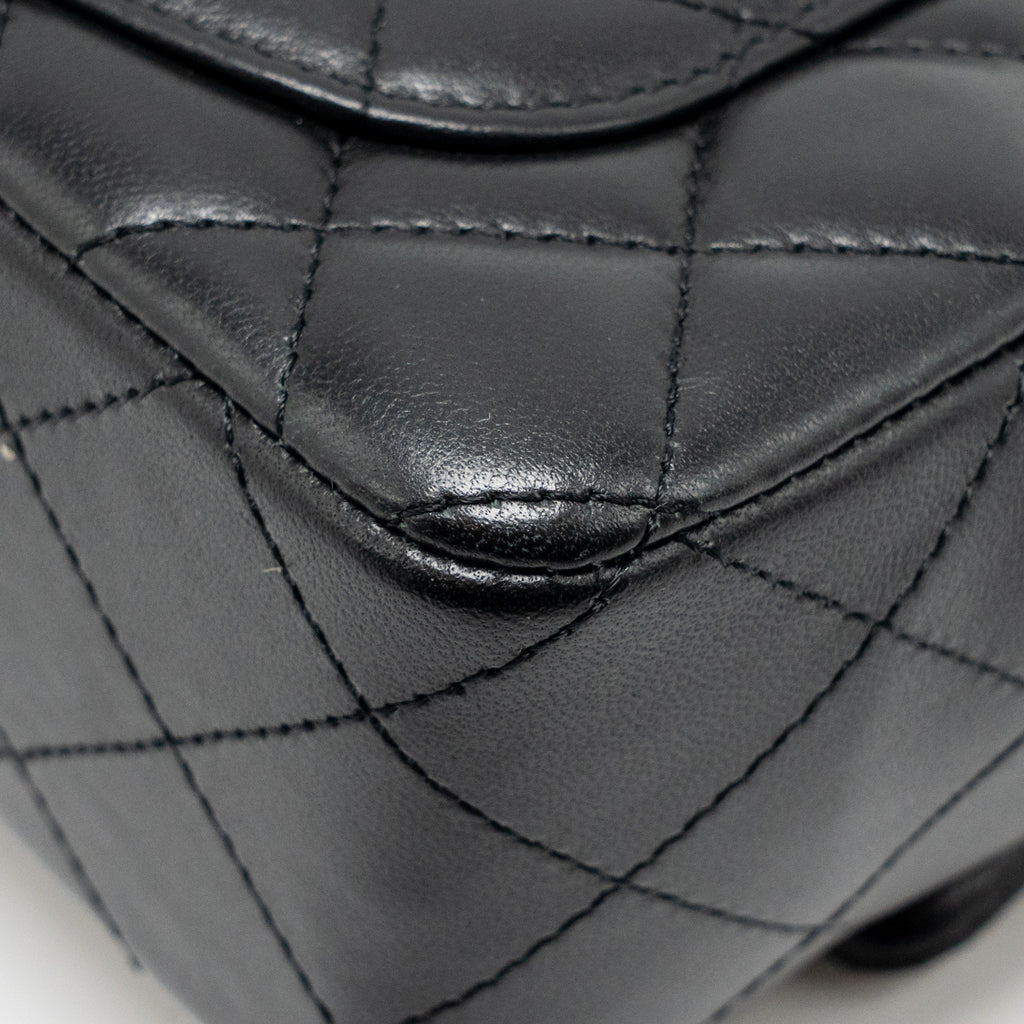CHANEL MINI RECTANGULAR FLAP BAG LAMBSKIN BLACK LGHW