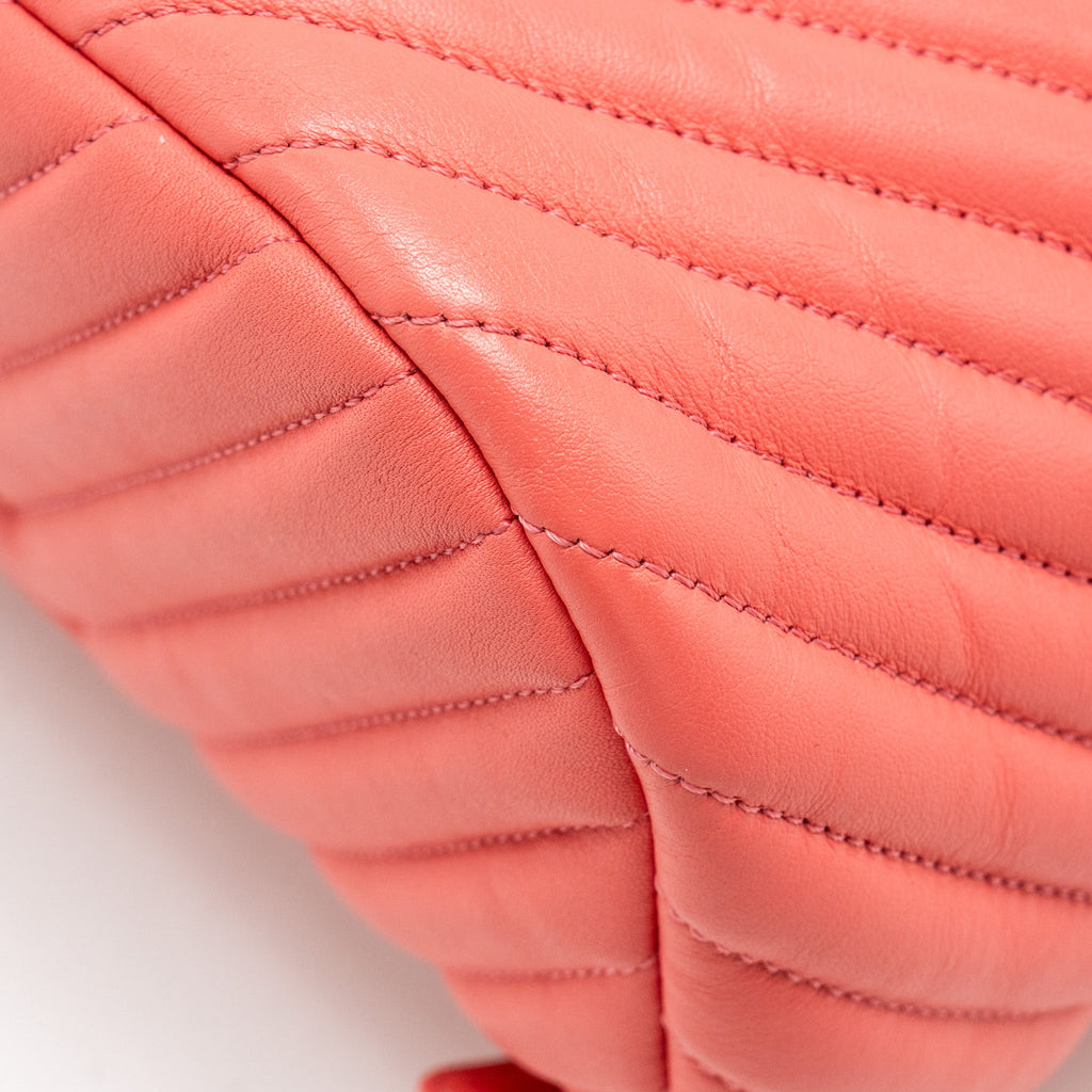 CHANEL SMALL URBAN SPIRIT BACKPACK CHEVRON CALFSKIN PINK SHW