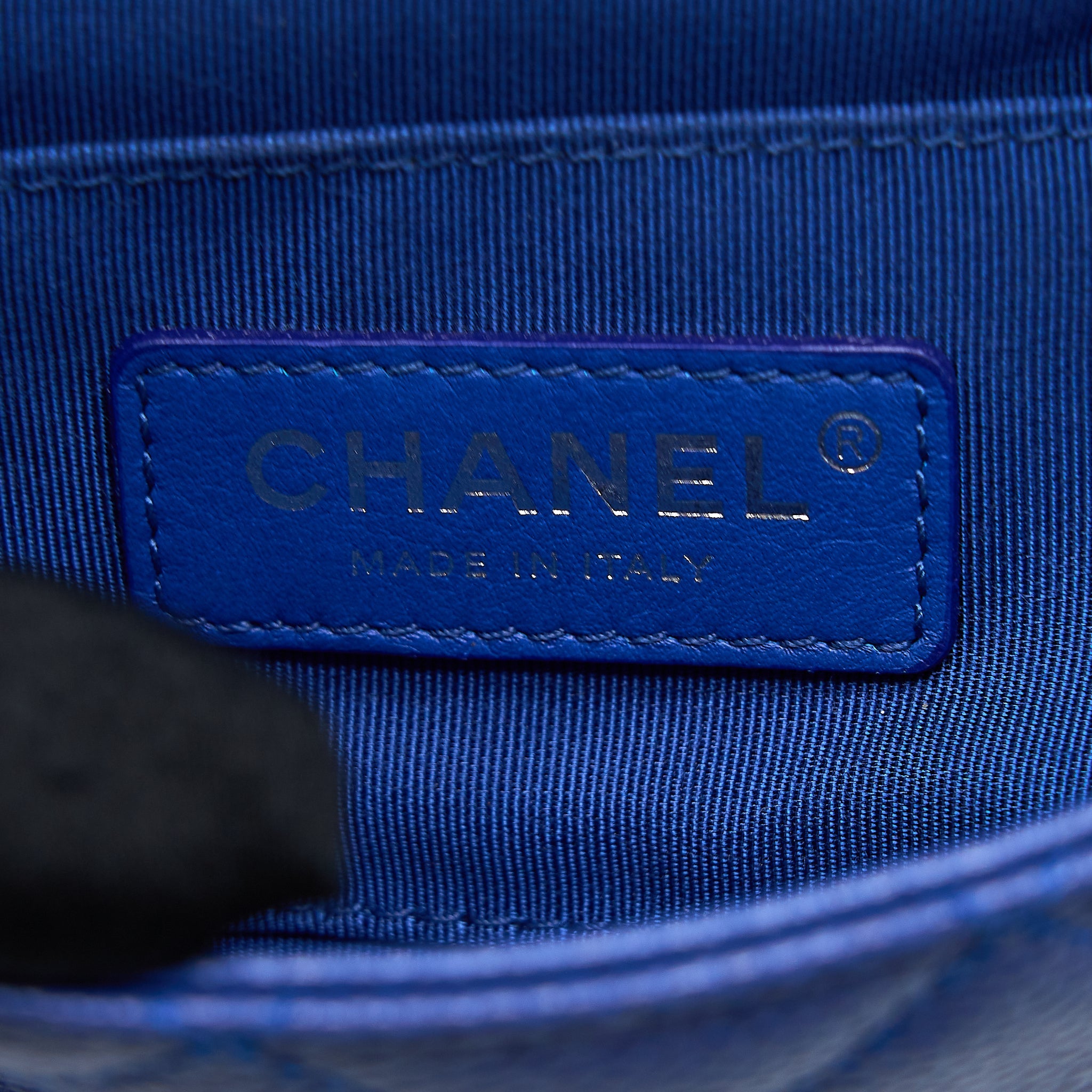 CHANEL MINI SQUARE FLAP BAG CAVIAR BLUE WITH BLUE HARDWARE