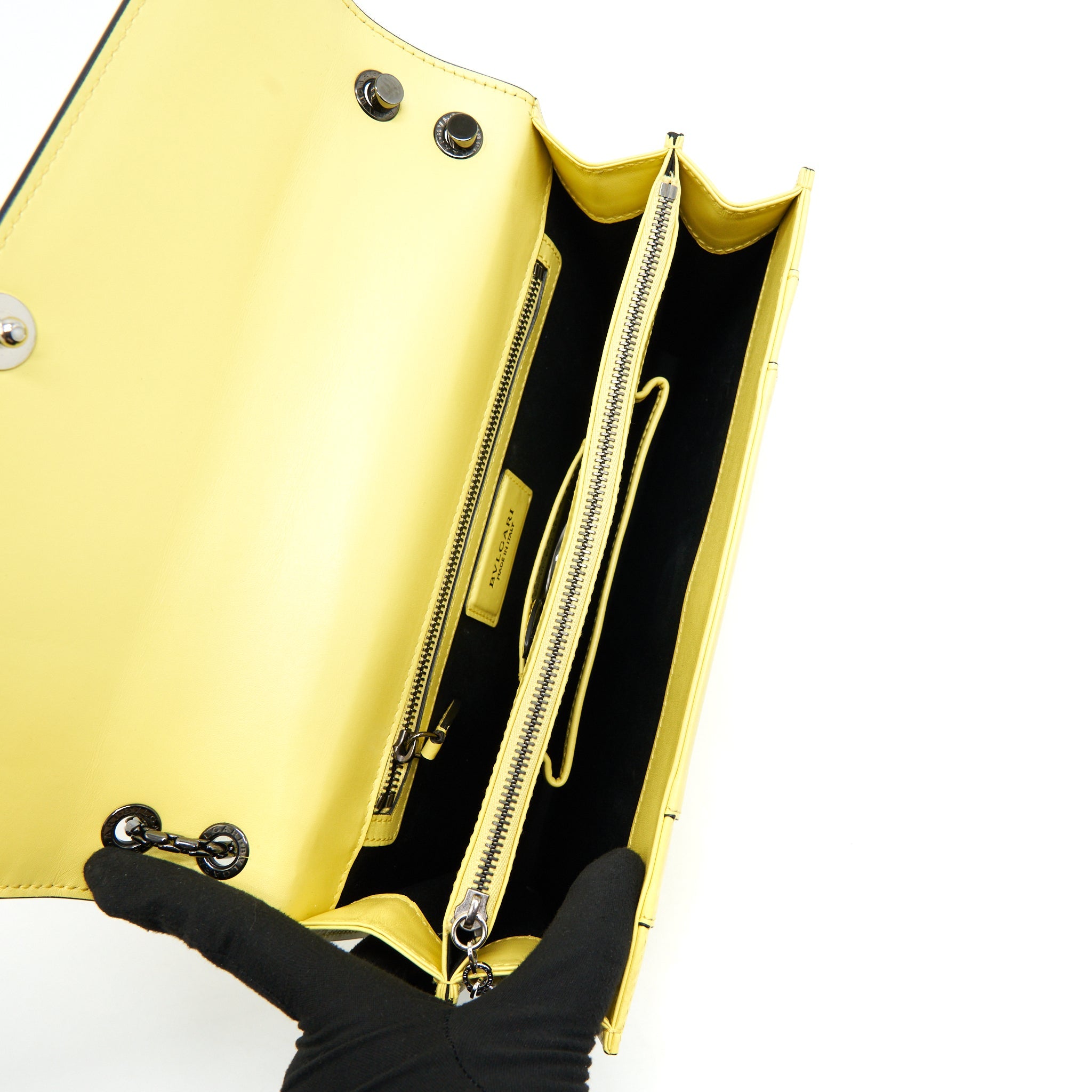 BVLGARI SERPENTI FLAP SHOULDER BAG YELLOW