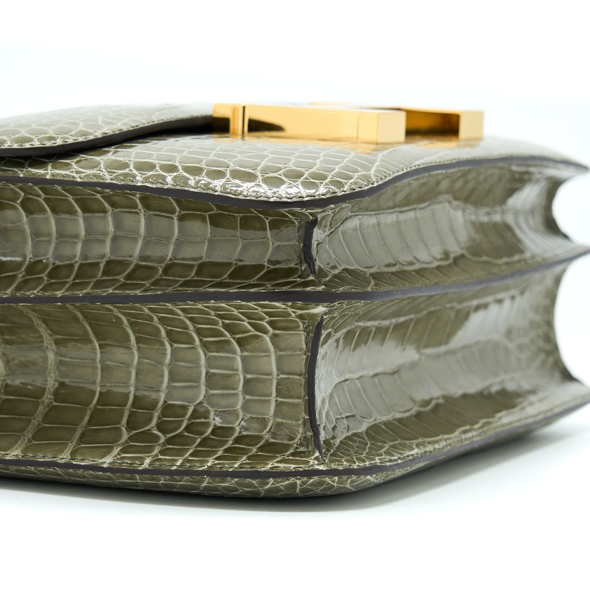 HERMES CONSTANCE 24 ALLIGATOR 81 GRIS TOURTERELLE GHW