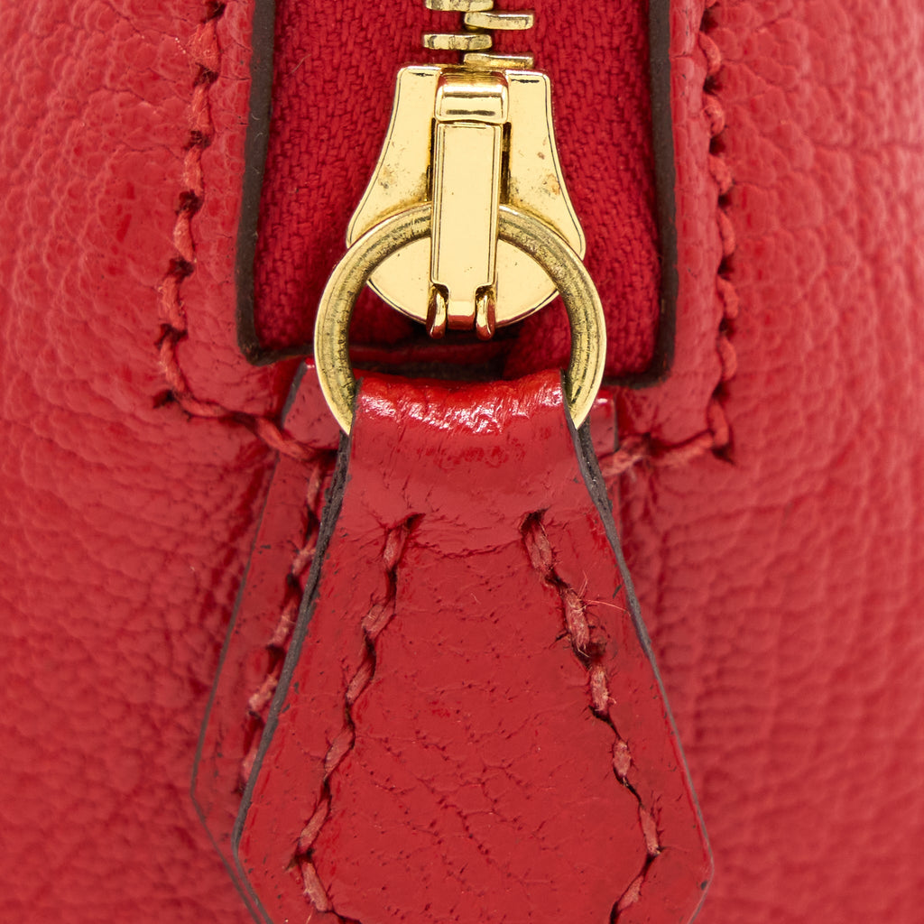 HERMES MINI BOLIDE CHEVRE ROUGE DE COEUR GHW