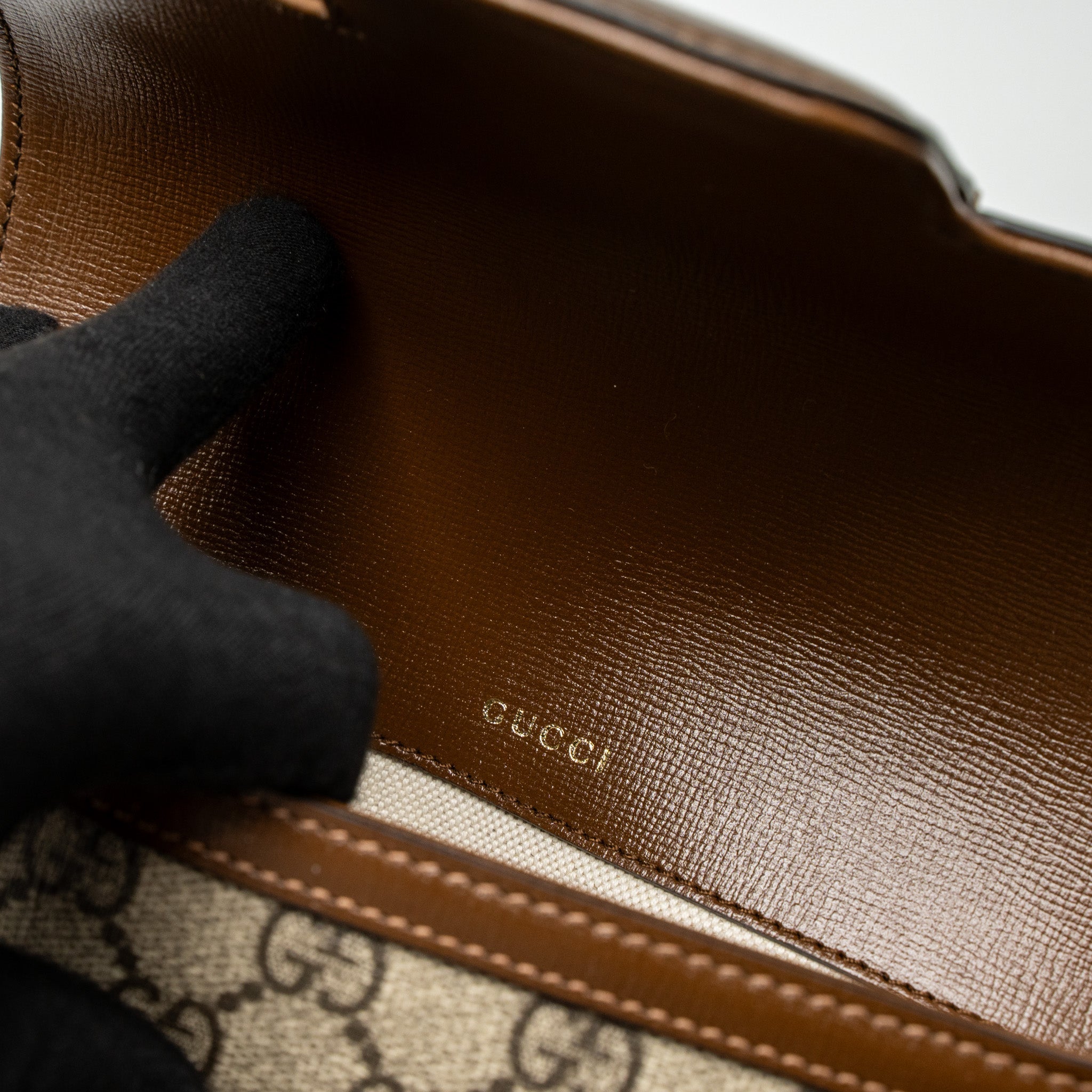 GUCCI HORSEBIT 1955 MINI BAG GG SUPREME CANVAS GHW