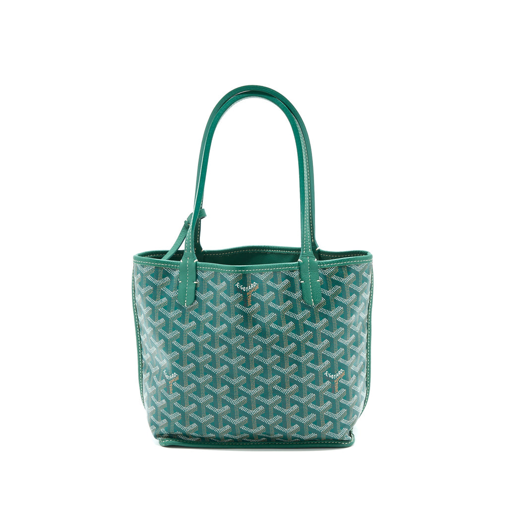 GOYARD ANJOU MINI BAG CANVAS/CALFSKIN GREEN SHW