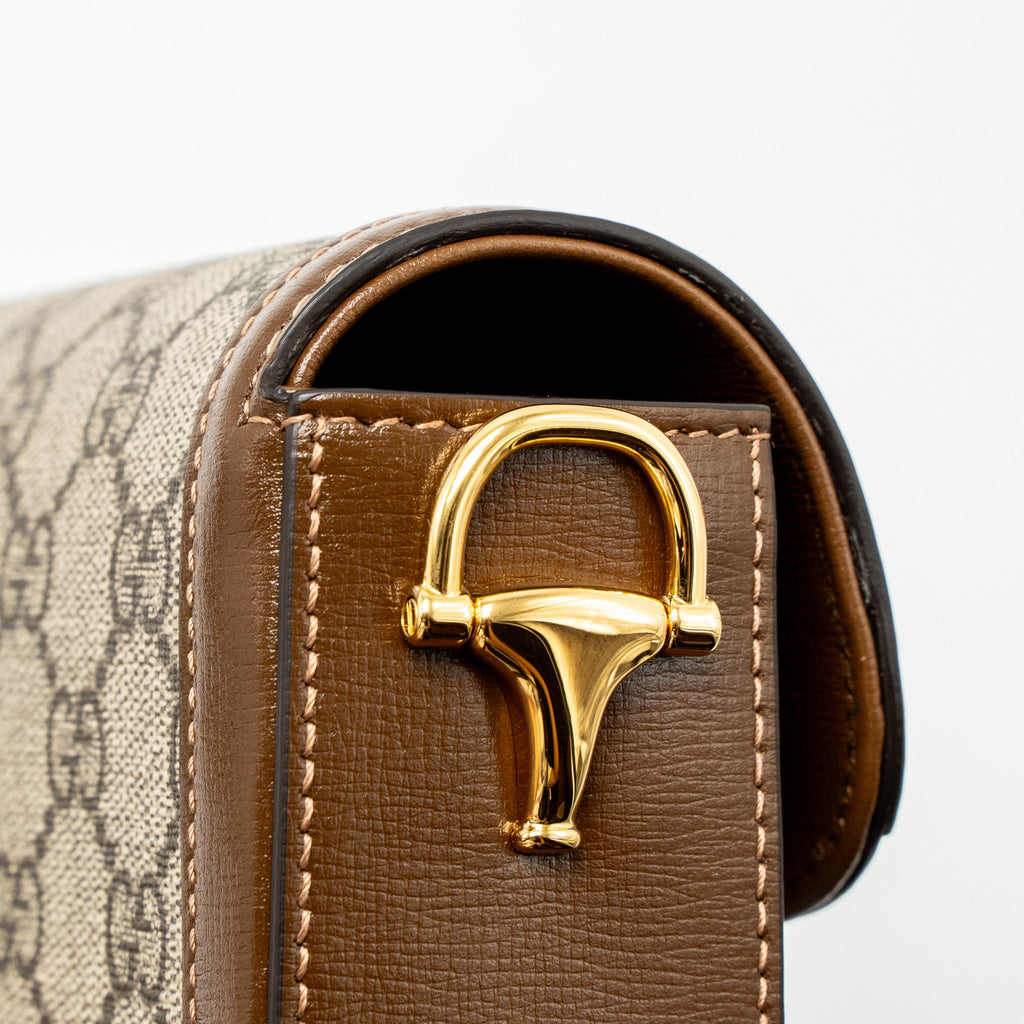 GUCCI HORSEBIT 1955 MINI BAG GG SUPREME CANVAS GHW