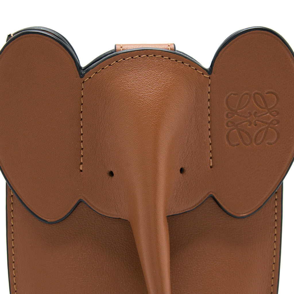LOEWE ELEPHANT PHONE POCKET CALFSKIN TAN