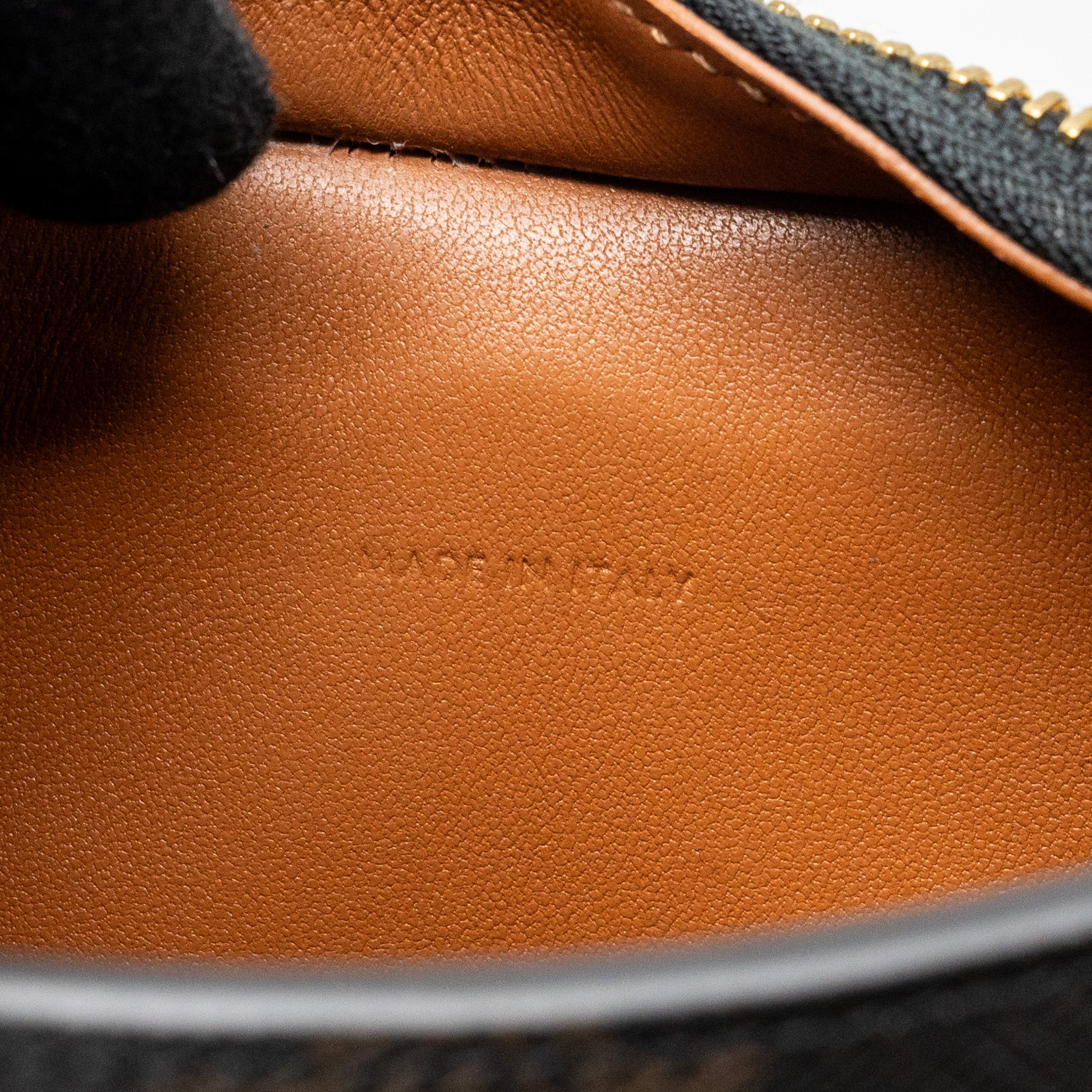 CELINE MEDIUM TILLY BAG IN TRIOMPHE CANVAS / CALFSKIN TAN GHW