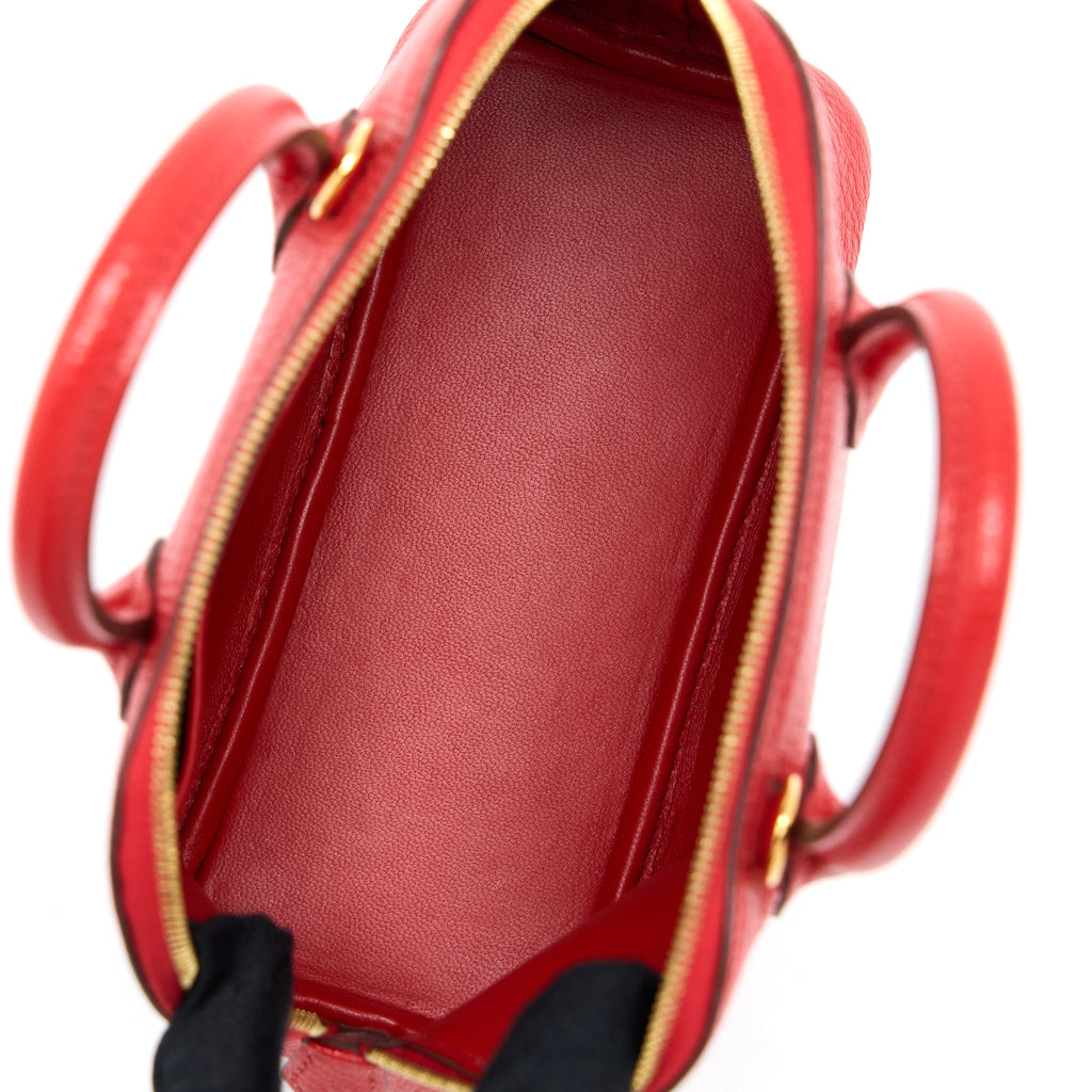 HERMES MINI BOLIDE CHEVRE ROUGE DE COEUR GHW