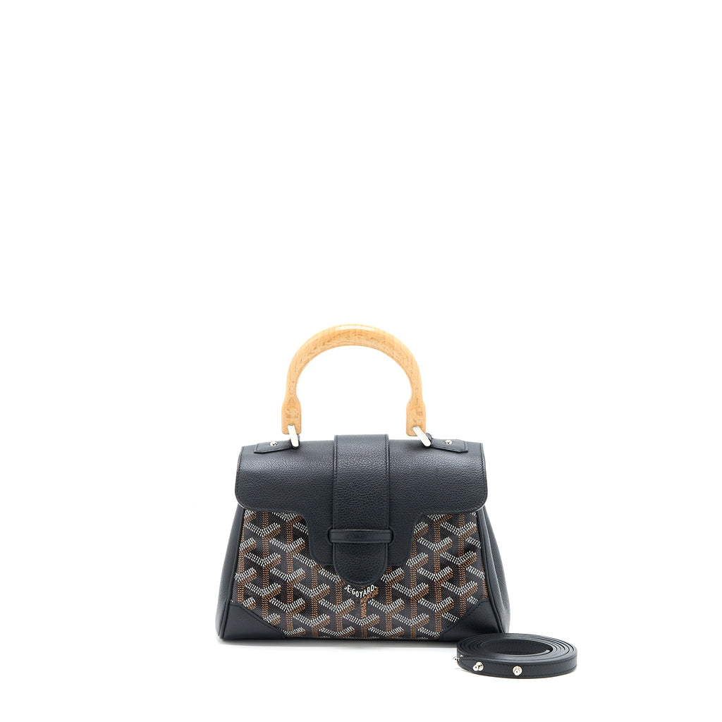 GOYARD MINI SAIGON SOUPLE BAG CANVAS/CALFSKIN BLACK SHW