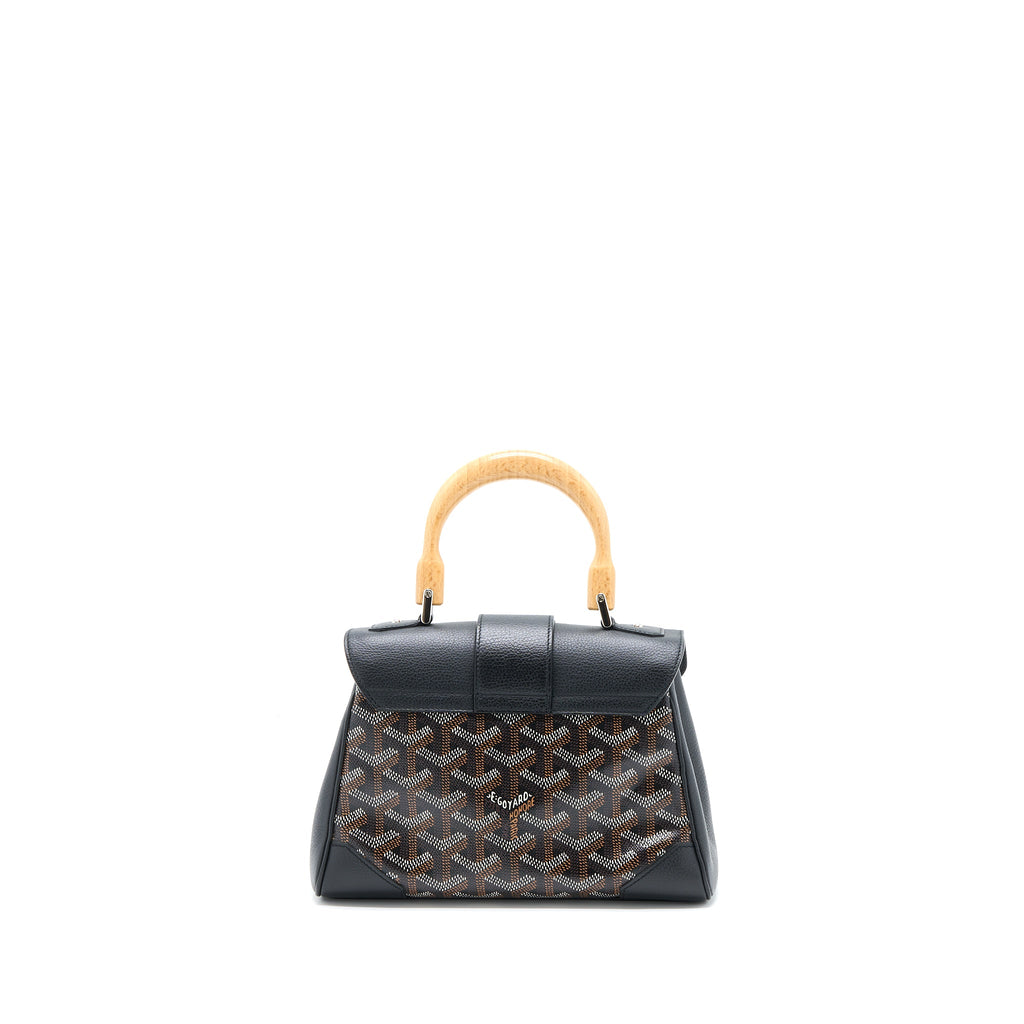 GOYARD MINI SAIGON SOUPLE BAG CANVAS/CALFSKIN BLACK SHW