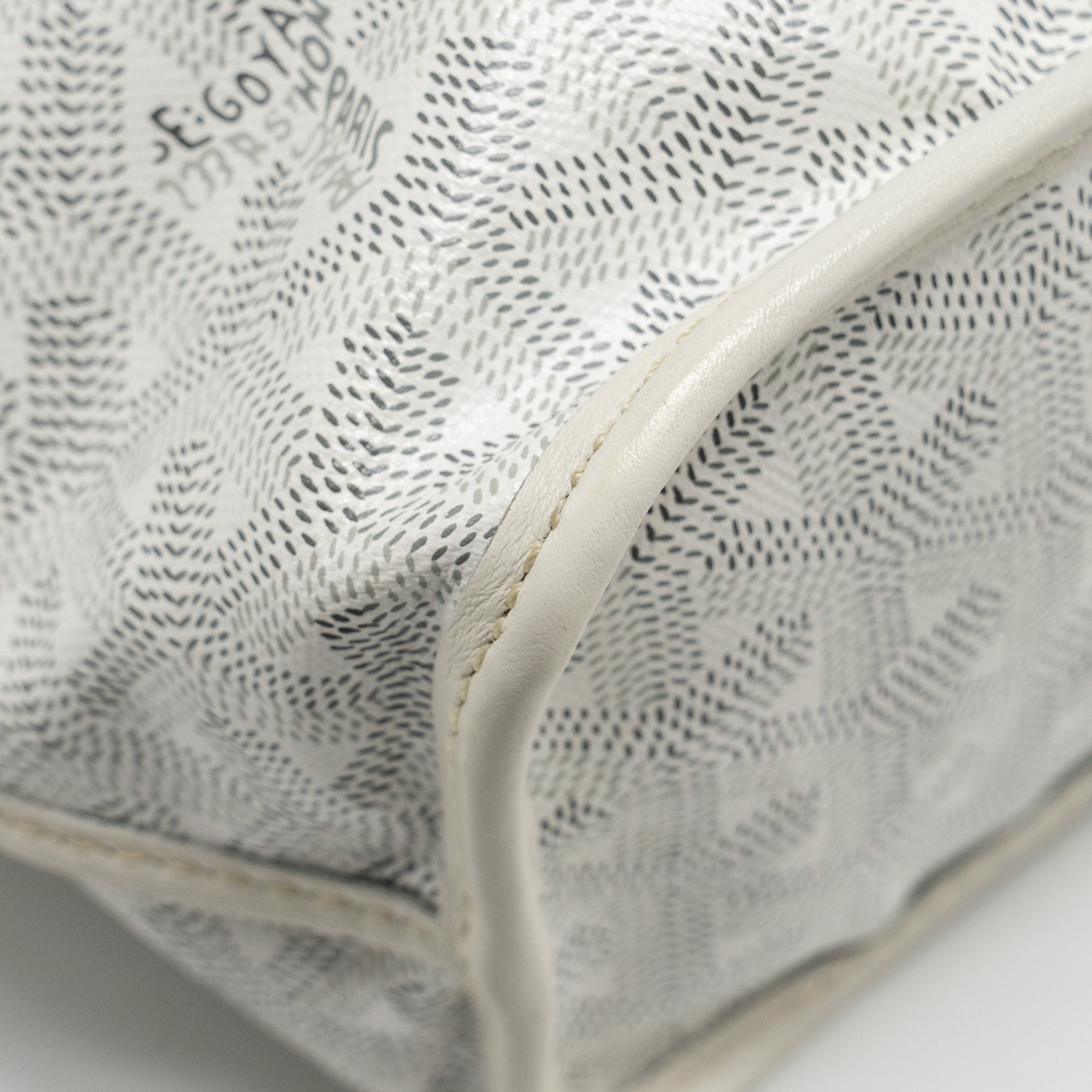 GOYARD MINI ANJOU TOTE BAG HEART GOYARDLINE CANVAS/LEATHER WHITE SHW