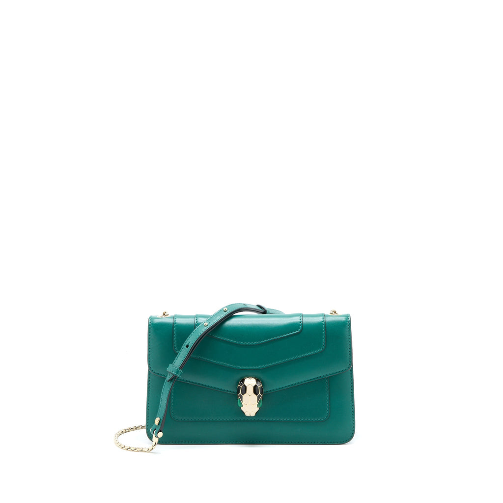 BVLGARI SERPENTI FOREVER CROSSBODY BAG CALFSKIN GREEN LGHW