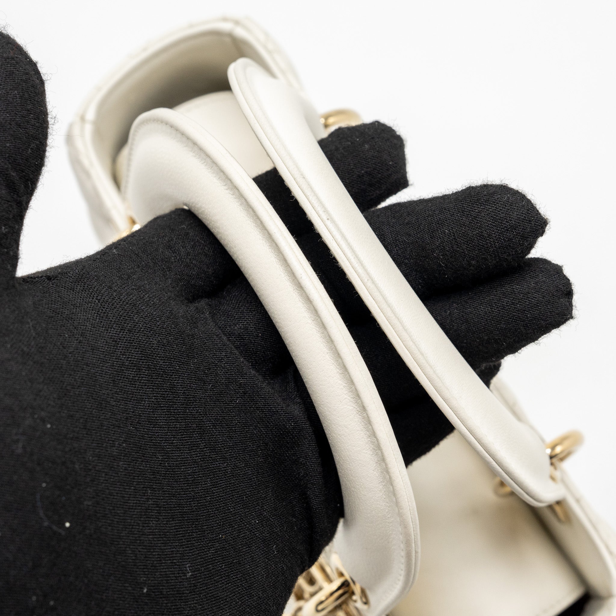 DIOR SMALL LADY MY ABCDIOR LAMBSKIN WHITE LGHW