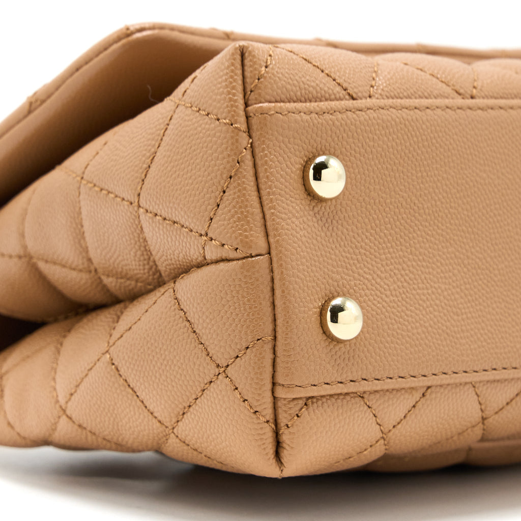CHANEL SMALL COCO HANDLE CAVIAR BROWN GHW