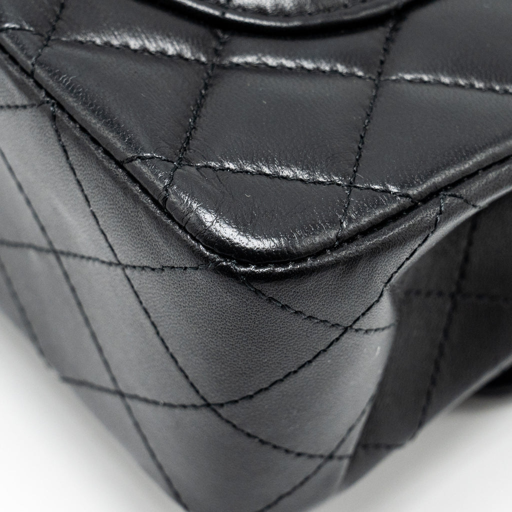 CHANEL SMALL CLASSIC DOUBLE FLAP BAG LAMBSKIN BLACK GHW