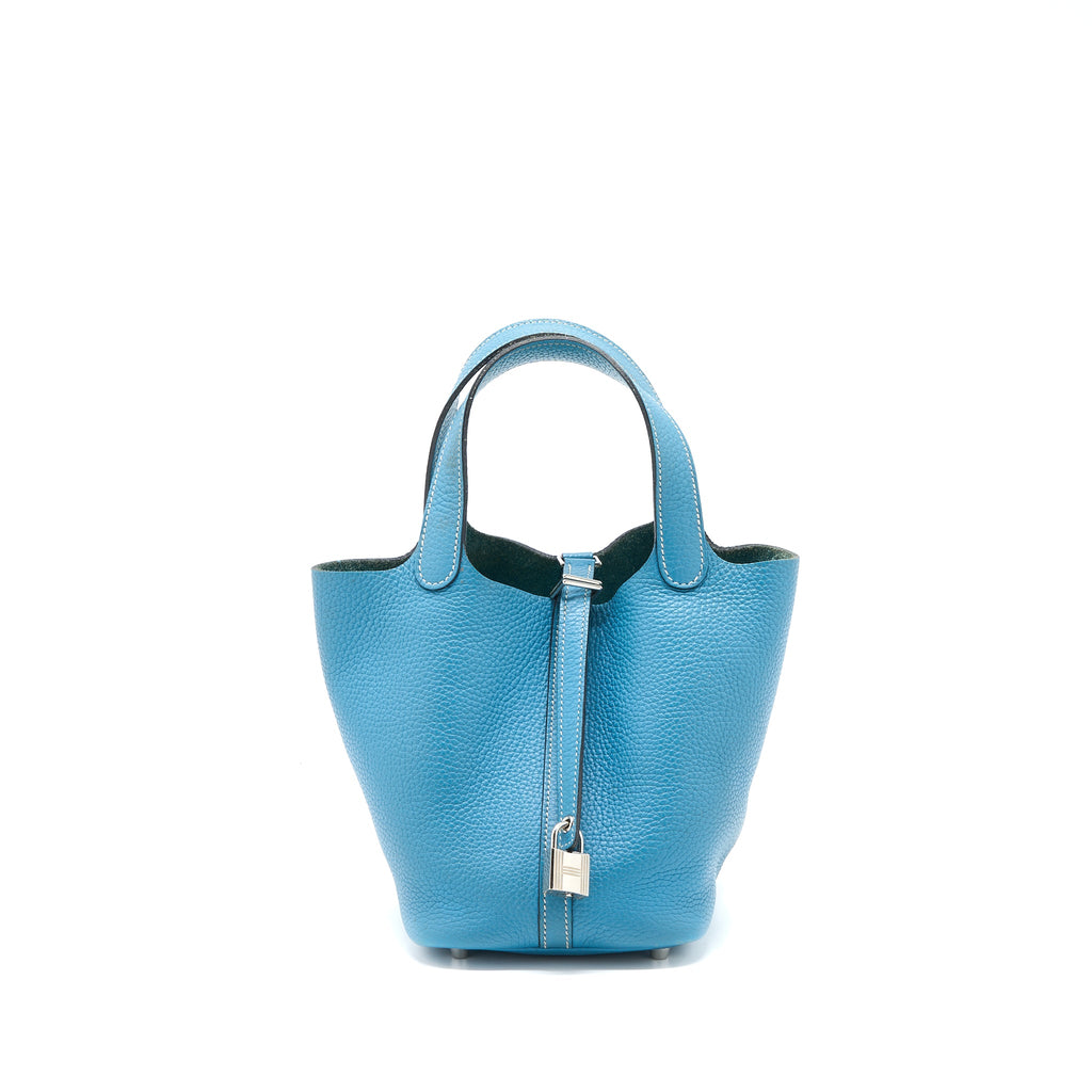 HERMES PICOTIN 18 LOCK BAG CLEMENCE BLUE JEANS SHW