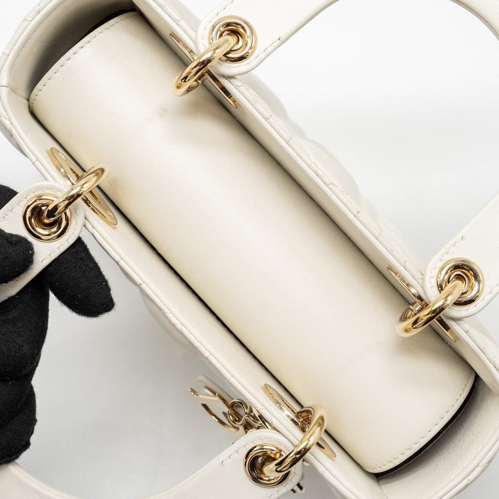 DIOR SMALL LADY MY ABCDIOR LAMBSKIN WHITE LGHW