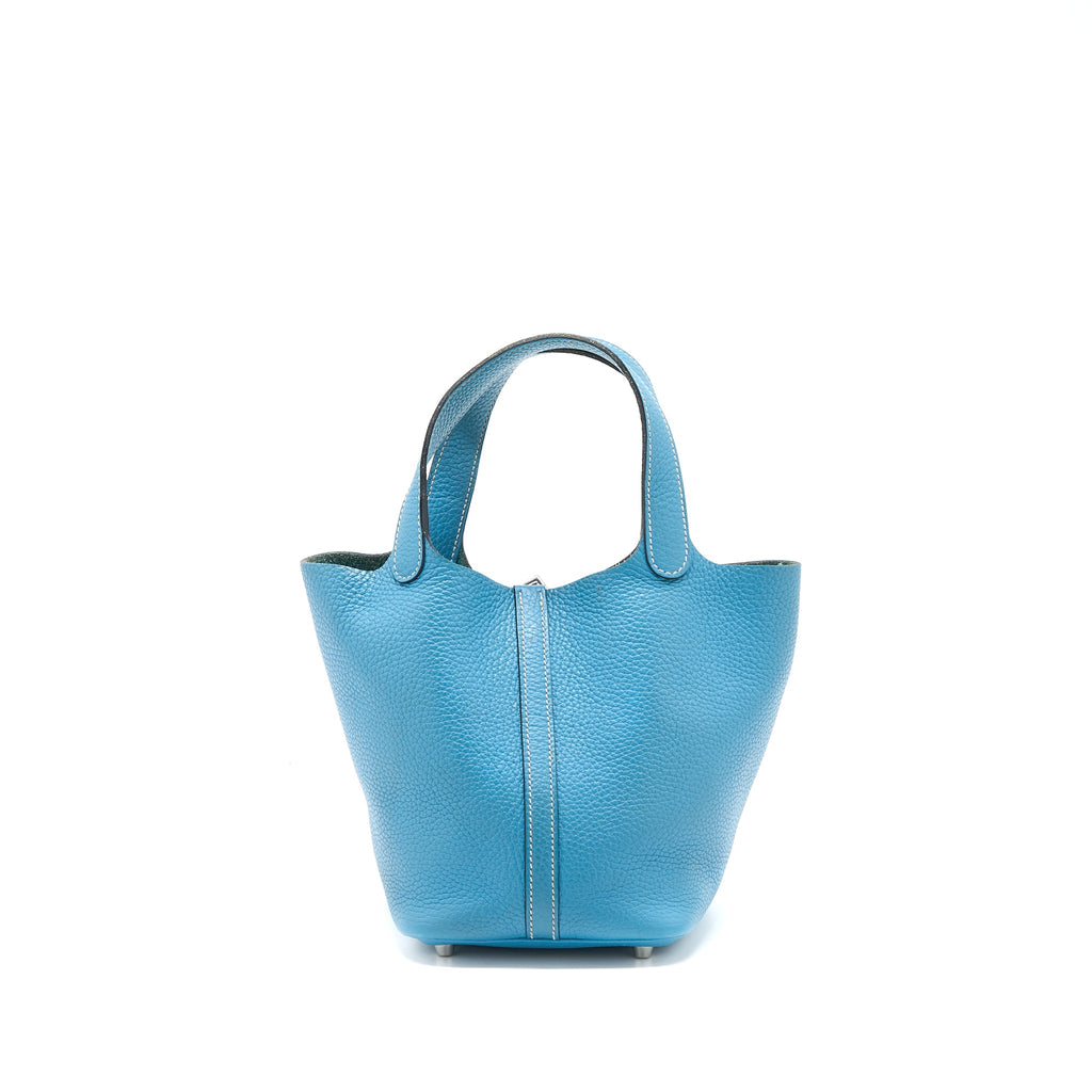 HERMES PICOTIN 18 LOCK BAG CLEMENCE BLUE JEANS SHW