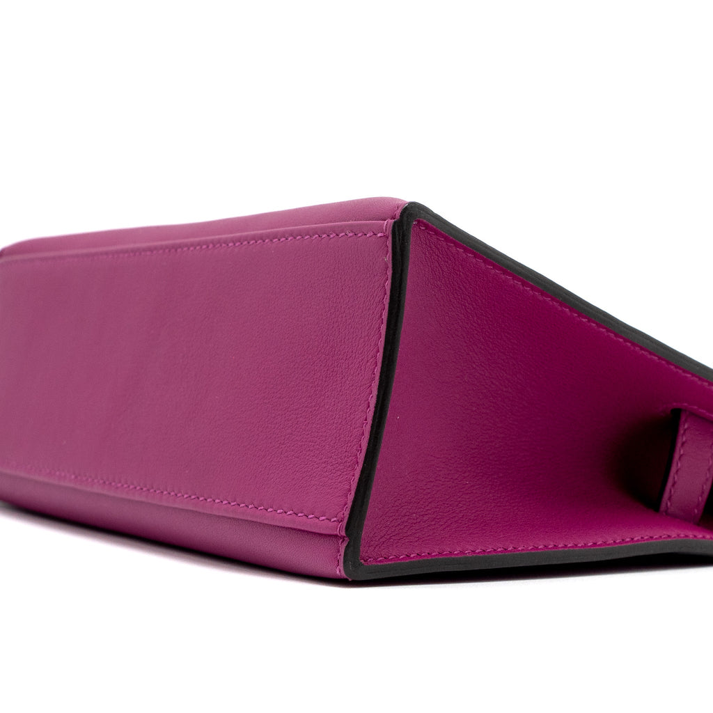 HERMES KELLY POCHETTE SWIFT ROSE POURPRE SHW