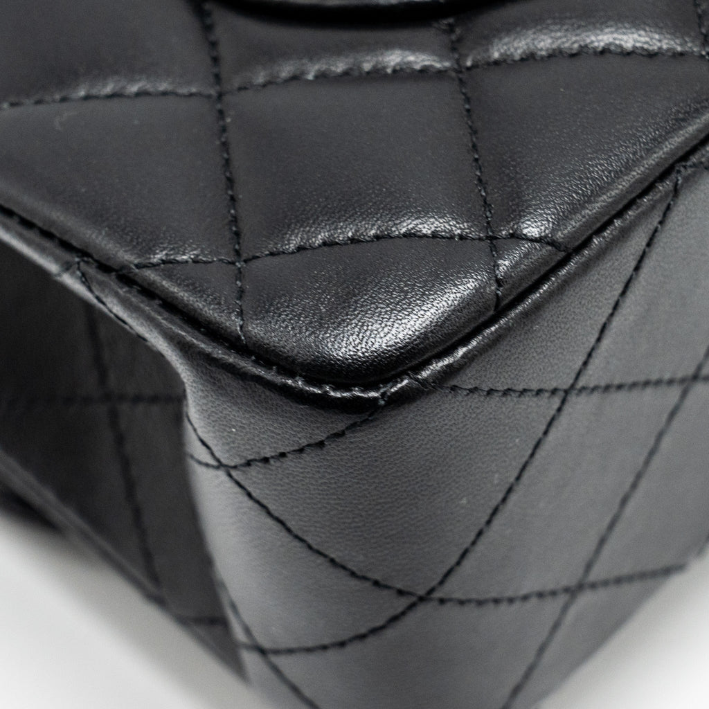 CHANEL SMALL CLASSIC DOUBLE FLAP BAG LAMBSKIN BLACK GHW
