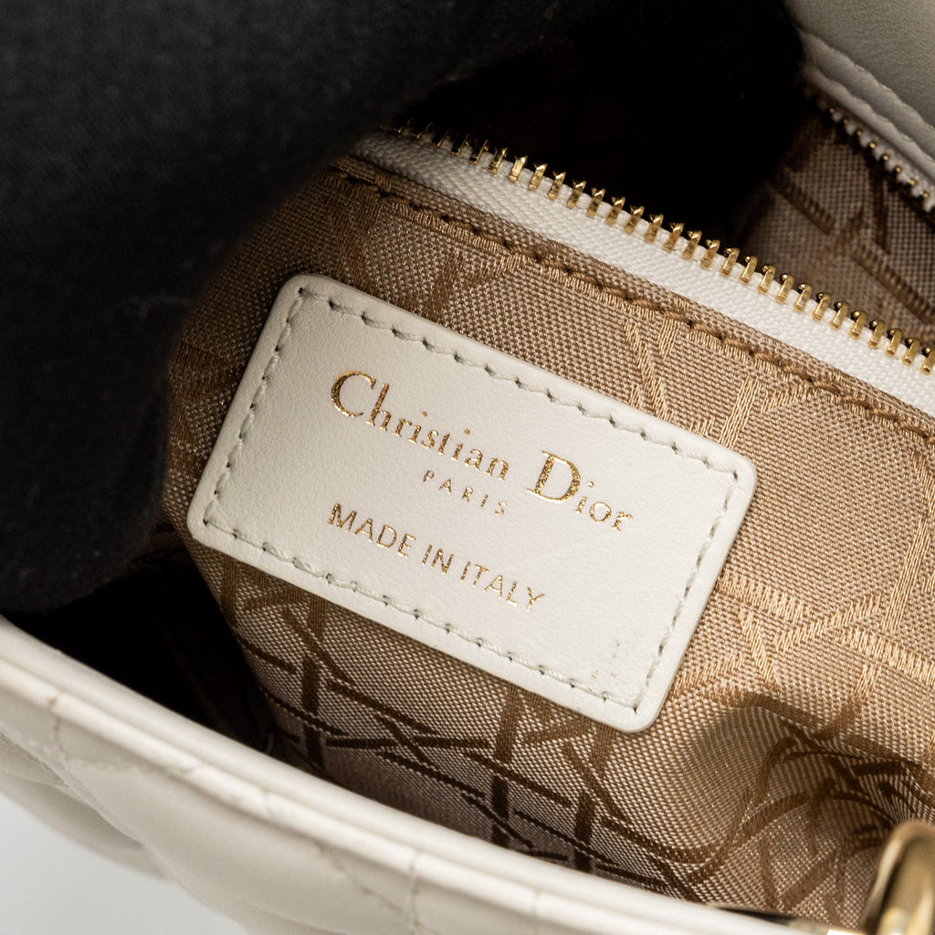 DIOR SMALL LADY MY ABCDIOR LAMBSKIN WHITE LGHW
