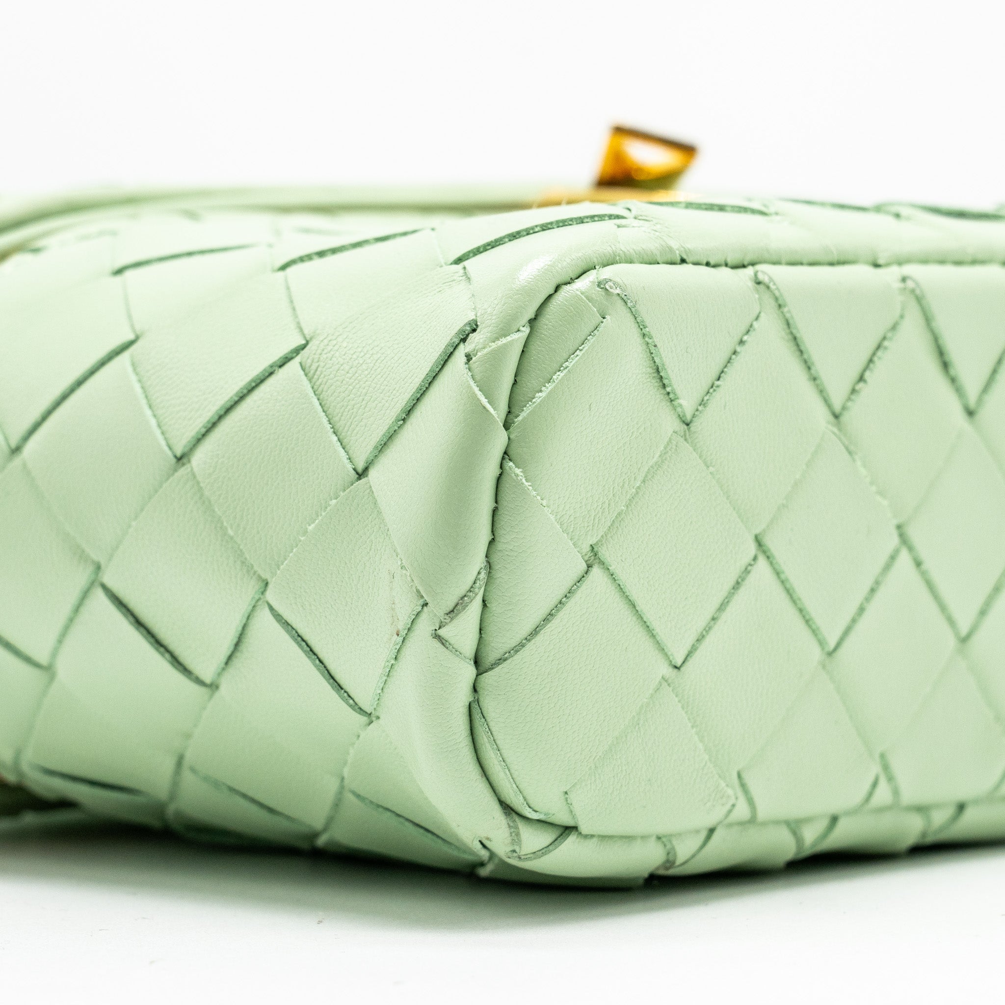 BOTTEGA VENETA BANG BANG VANITY CASE CALFSKIN LIGHT GREEN GHW