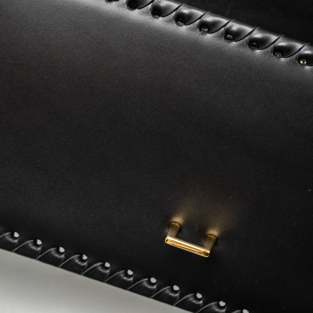 DIOR 30 MONTAIGNE FLAP BAG CALFSKIN BLACK GHW