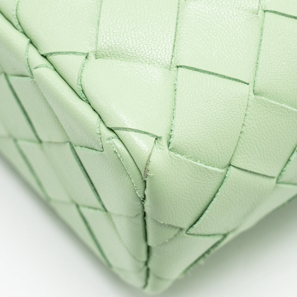 BOTTEGA VENETA BANG BANG VANITY CASE CALFSKIN LIGHT GREEN GHW