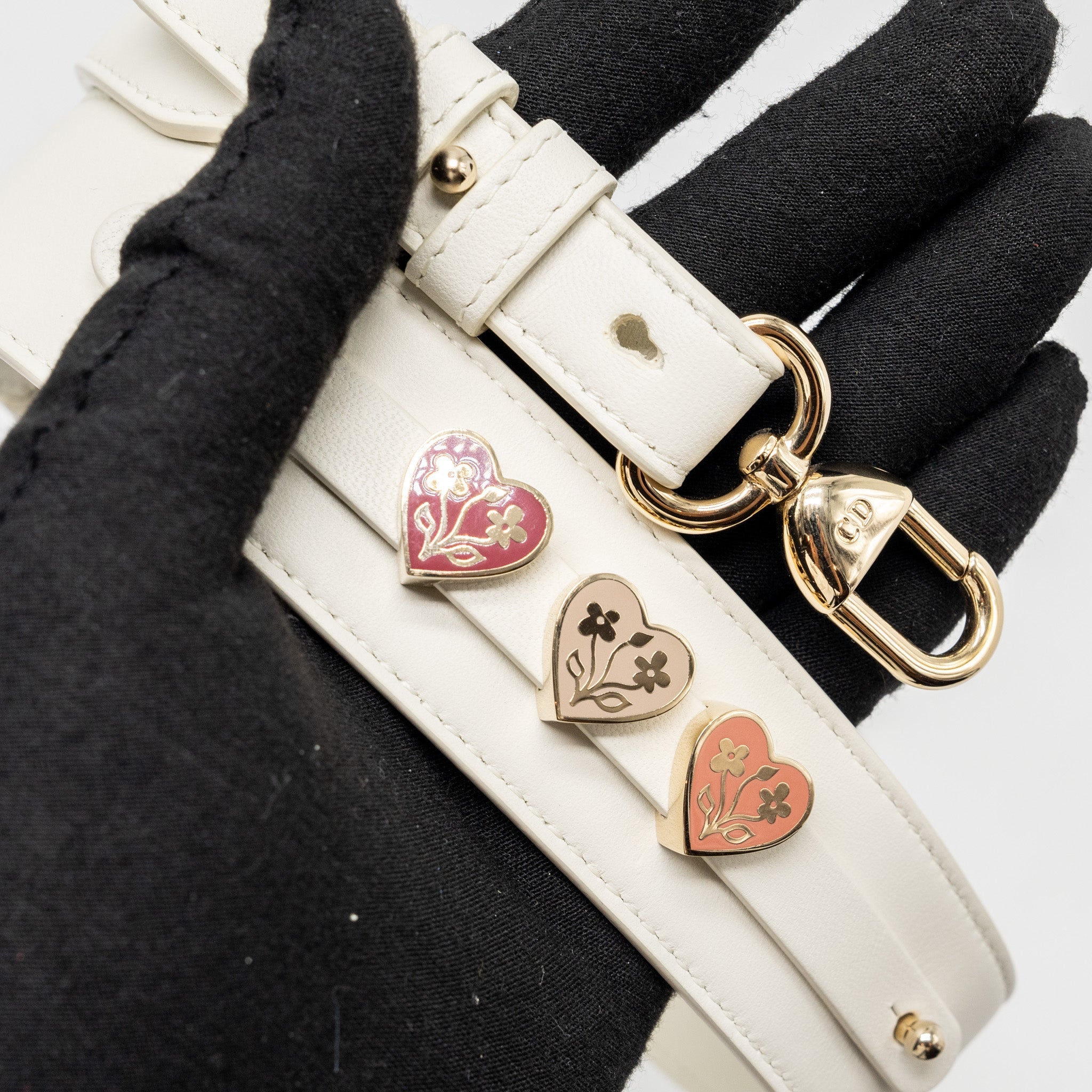 DIOR SMALL LADY MY ABCDIOR LAMBSKIN WHITE LGHW
