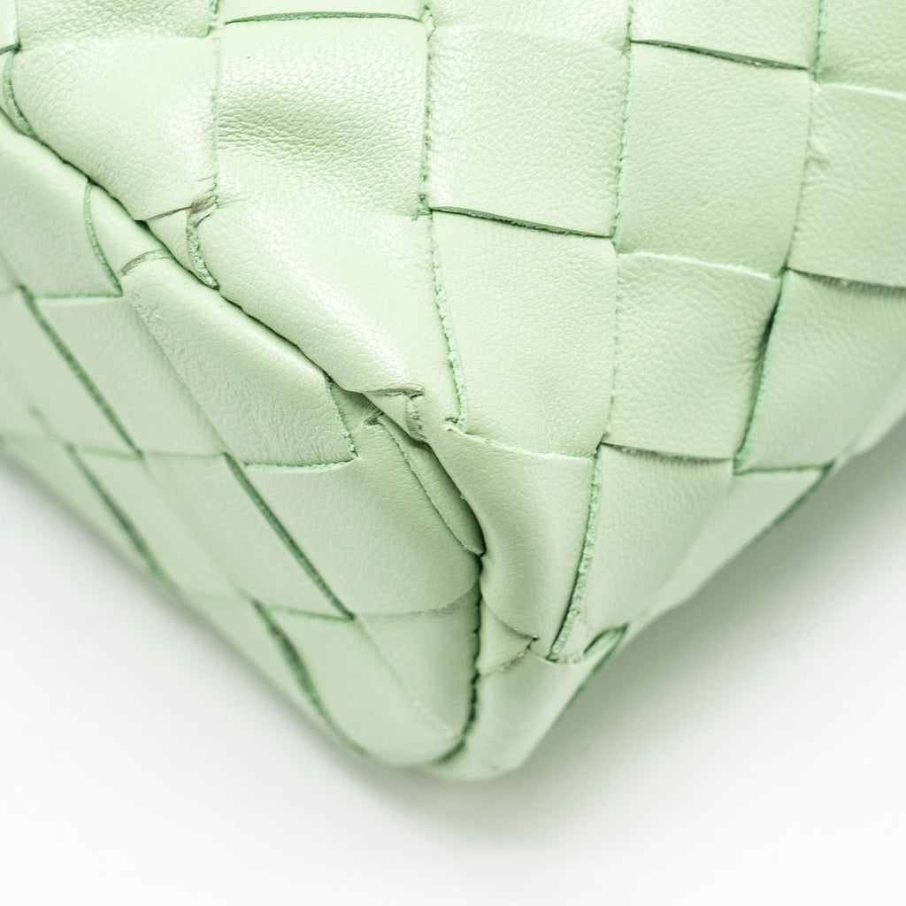 BOTTEGA VENETA BANG BANG VANITY CASE CALFSKIN LIGHT GREEN GHW