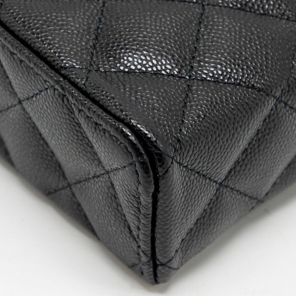 CHANEL CC TOP HANDLE VANITY BAG CAVIAR BLACK LGHW (MICROCHIP)
