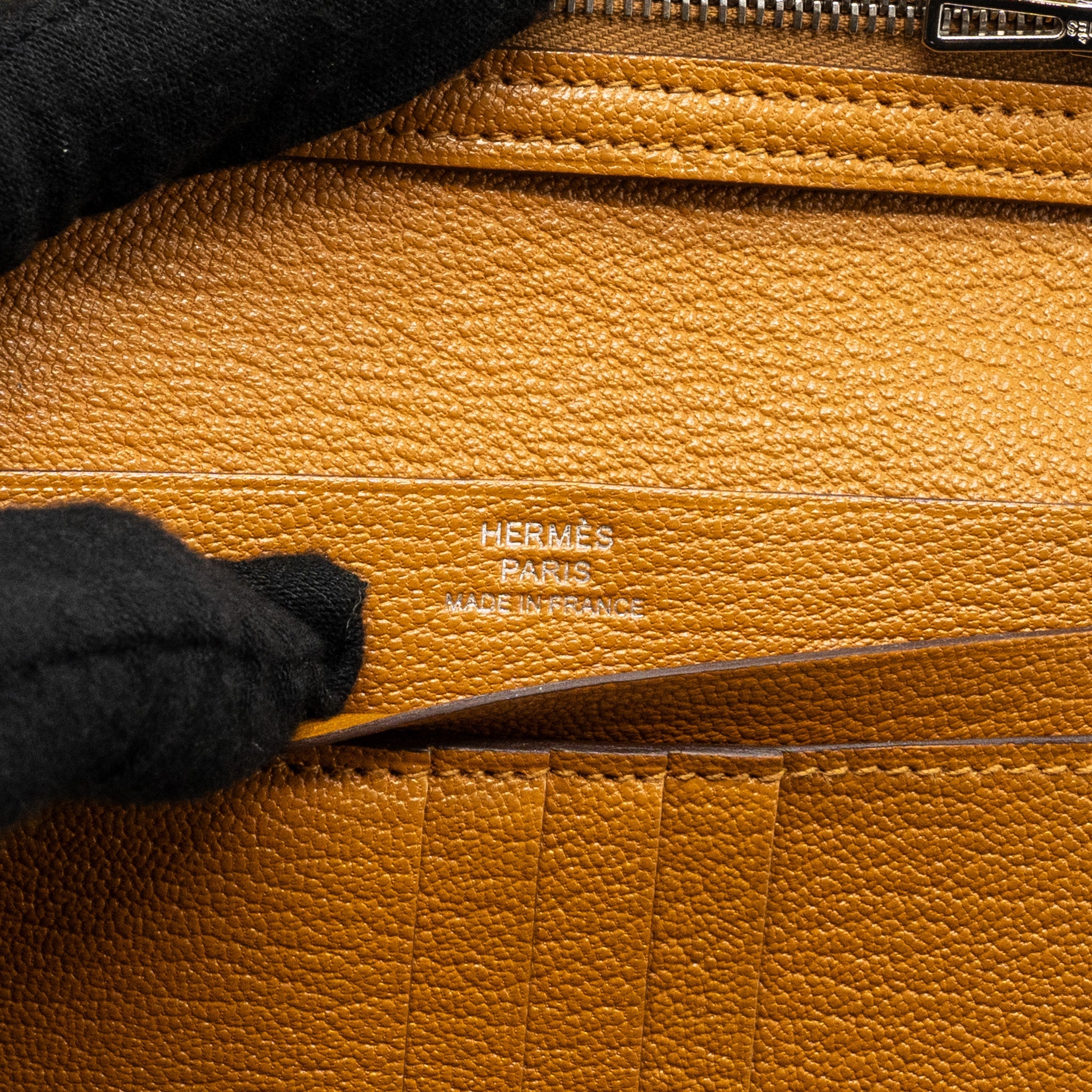 HERMES BEARN COMPACT WALLET CHEVRE MYSORE CARAMEL SHW