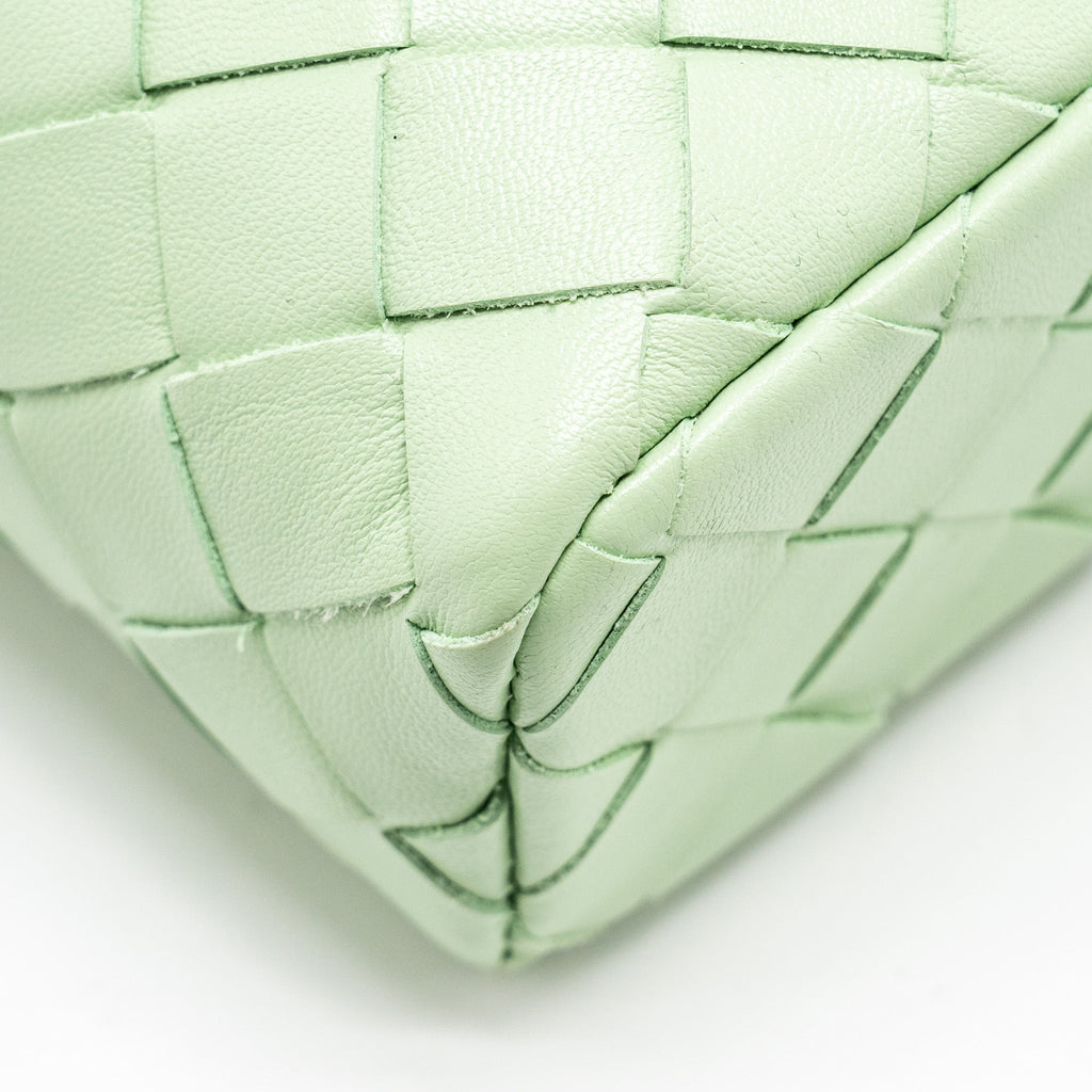 BOTTEGA VENETA BANG BANG VANITY CASE CALFSKIN LIGHT GREEN GHW