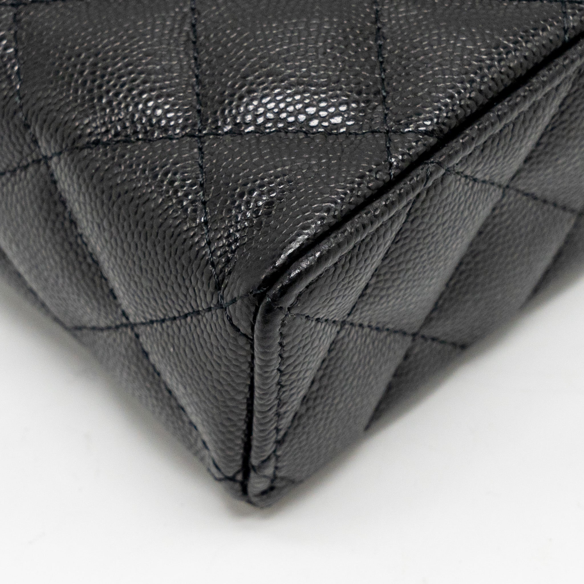 CHANEL CC TOP HANDLE VANITY BAG CAVIAR BLACK LGHW (MICROCHIP)