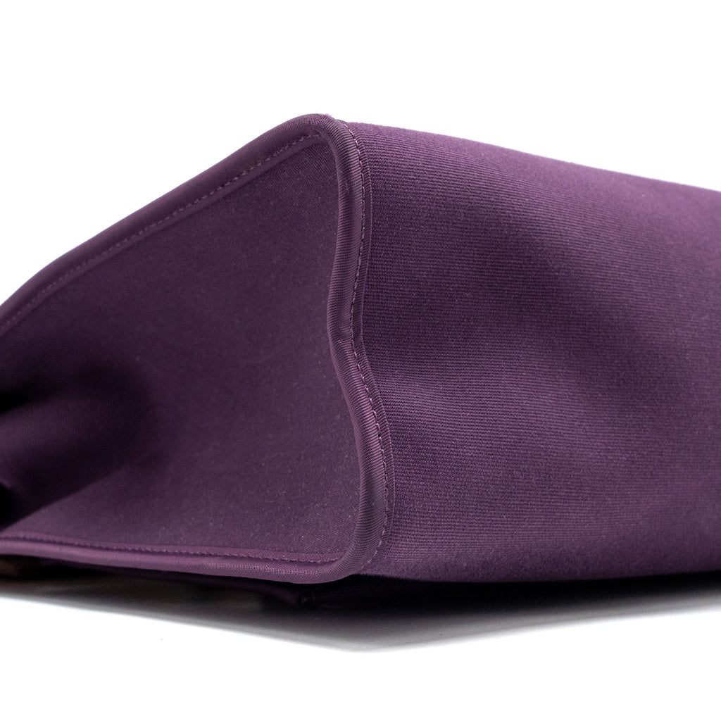 HERMES HERBAG 31 ZIP BAG CANVAS/HUNTER LEATHER PURPLE SHW