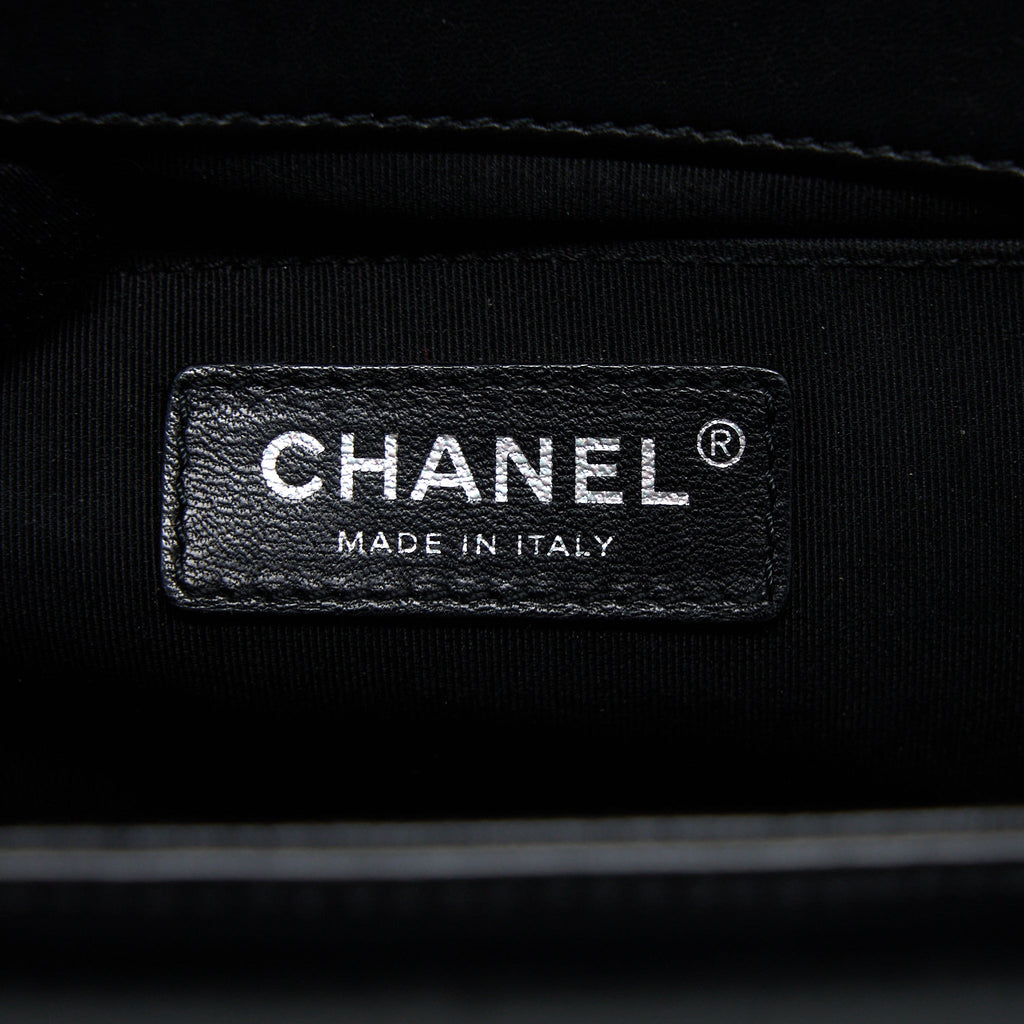CHANEL MEDIUM BOY BAG LAMBSKIN BLACK RUTHENIUM SHW