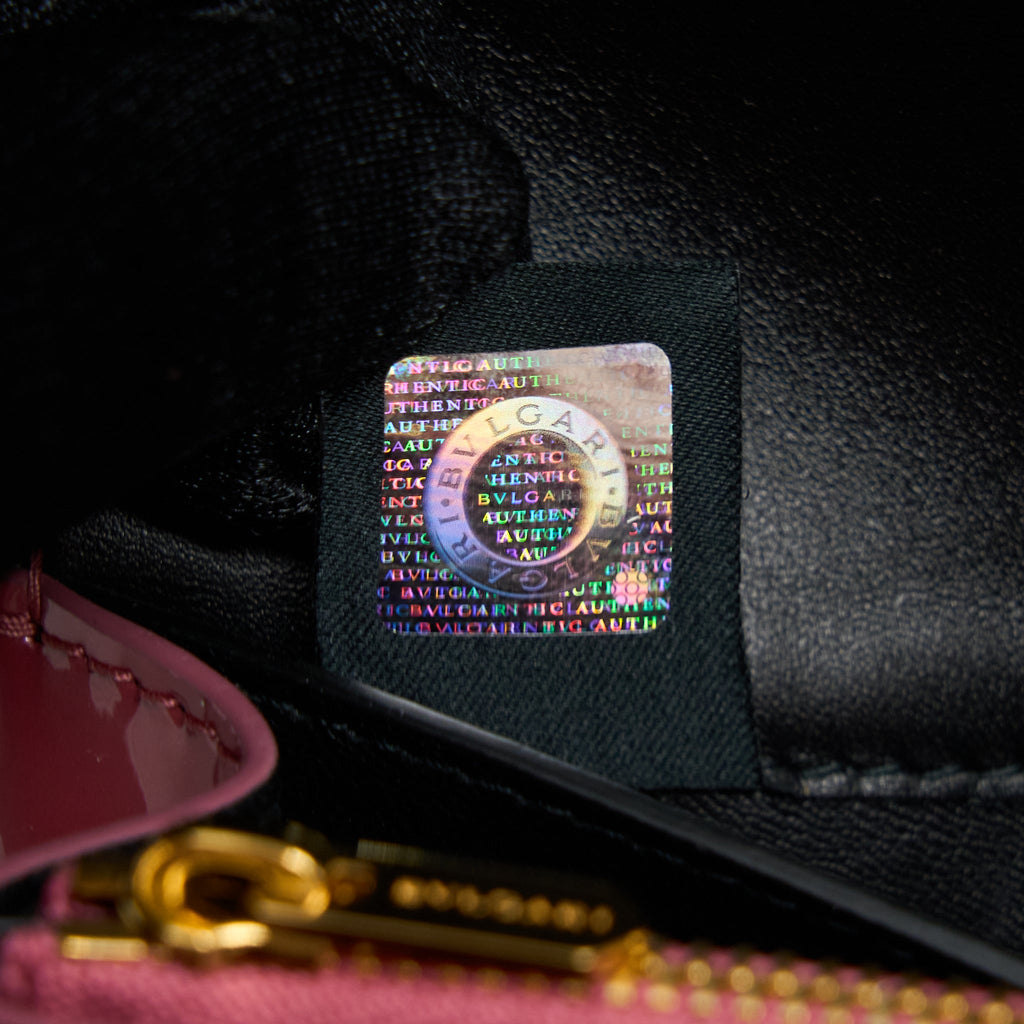 BVLGARI SERPENTI FOREVER CHAIN WALLET PATENT DARK PINK