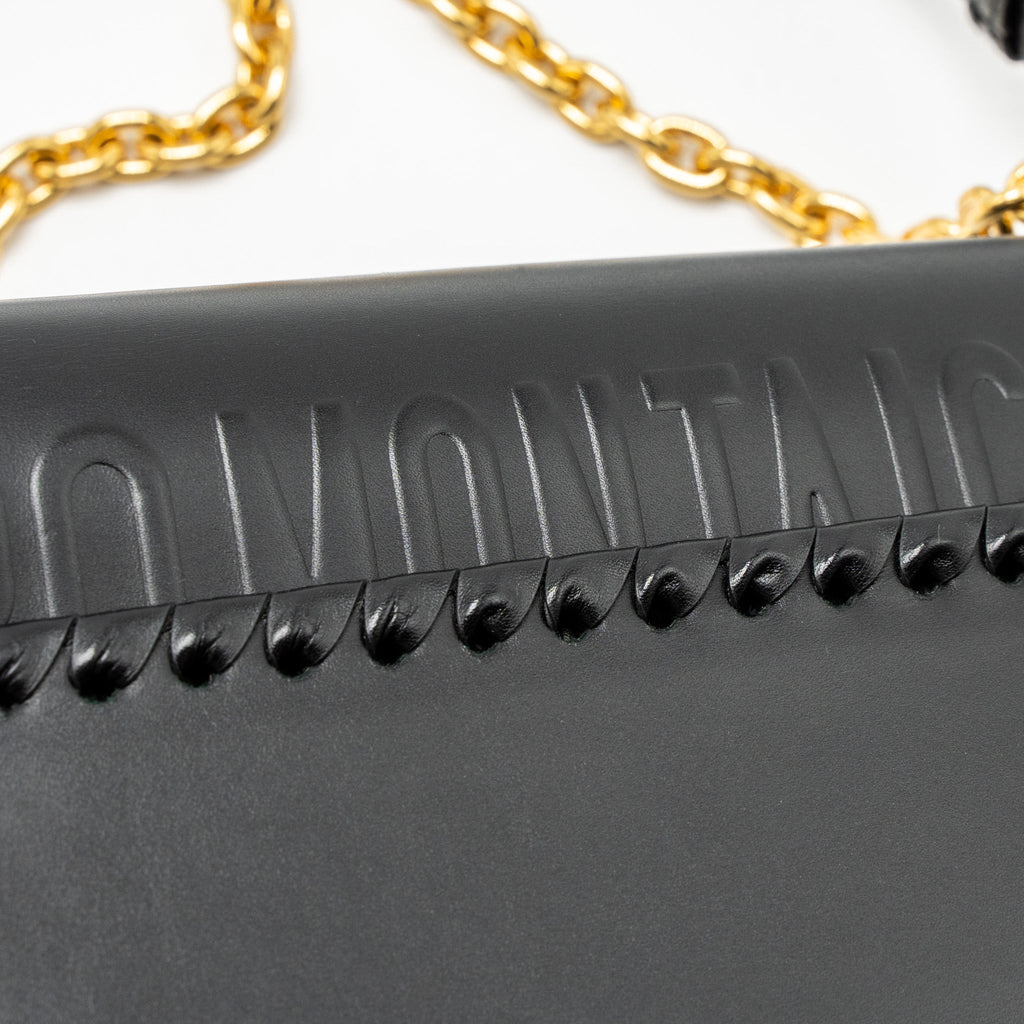 DIOR 30 MONTAIGNE FLAP BAG CALFSKIN BLACK GHW