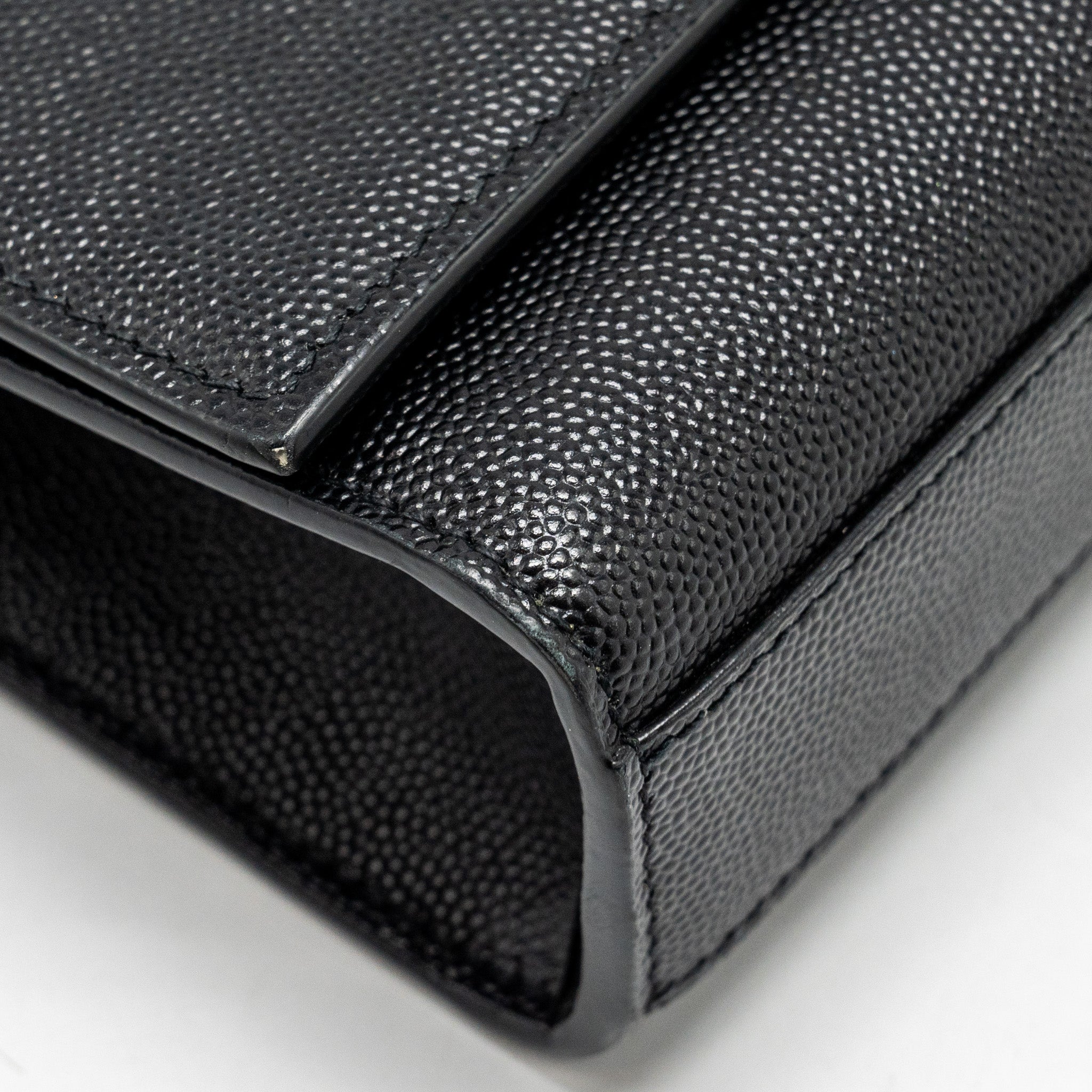 SAINT LAURENT/YSL MEDIUM KATE BAG GRAINED CALFSKIN BLACK GHW