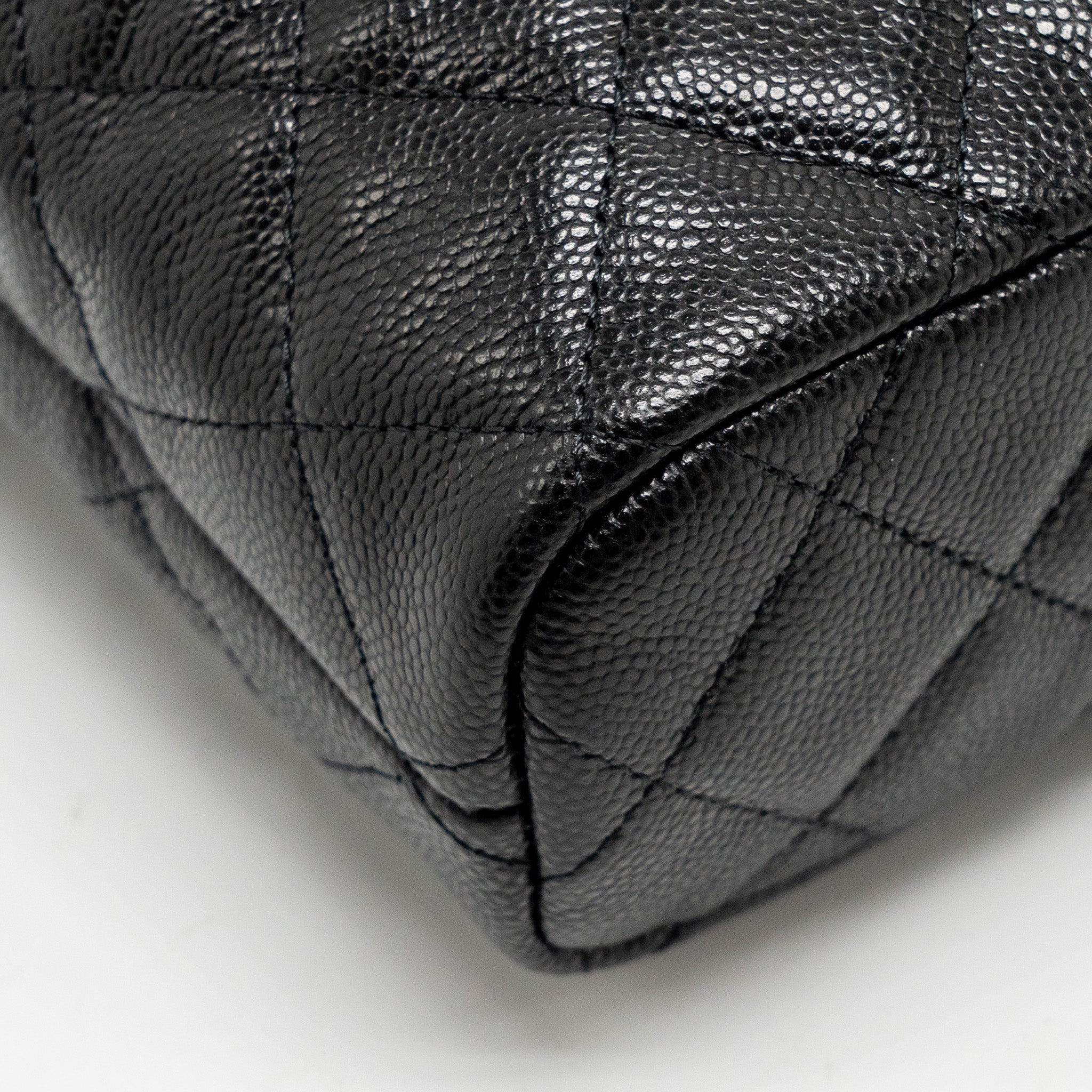 CHANEL QUILTED HOBO BAG CAVIAR BLACK GHW (MICROCHIP)