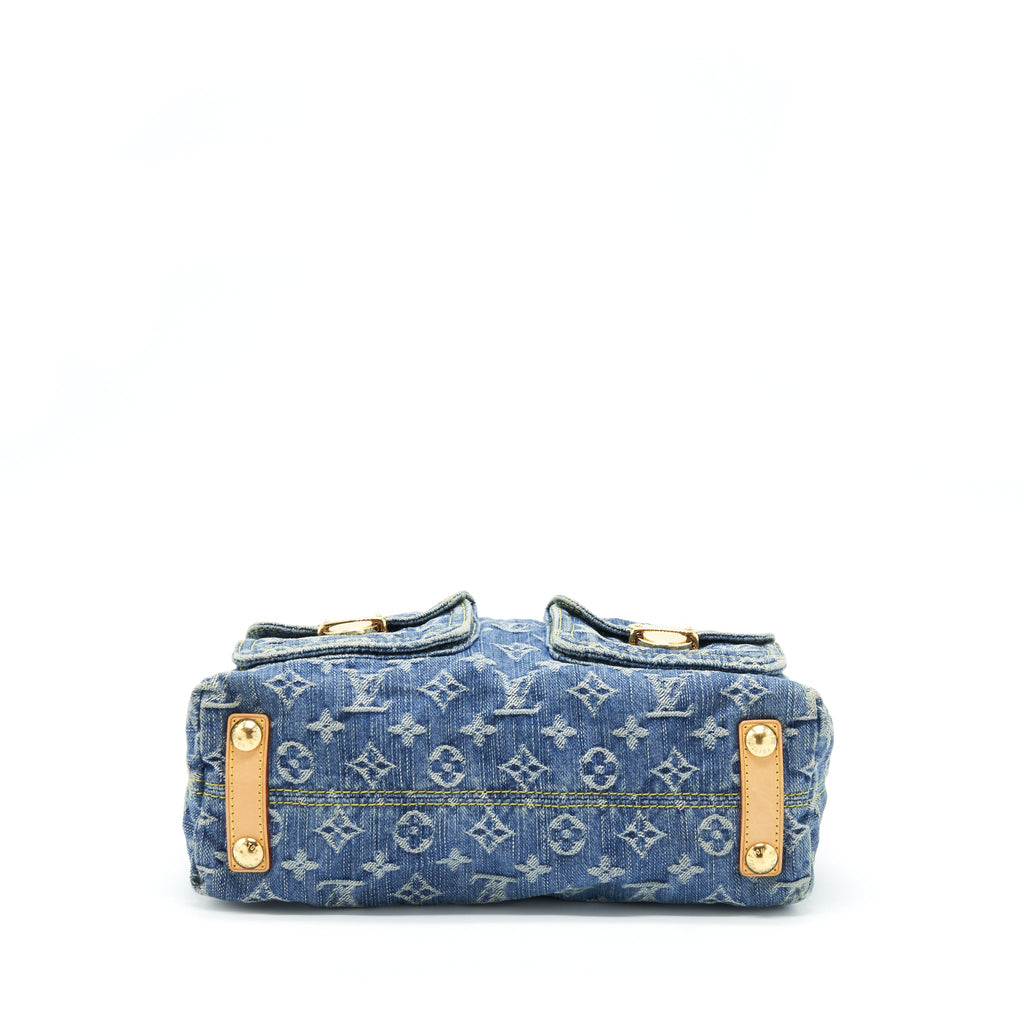 LOUIS VUITTON VINTAGE DENIM CROSSBODY BAG WITH AN EXTRA STRAP GHW