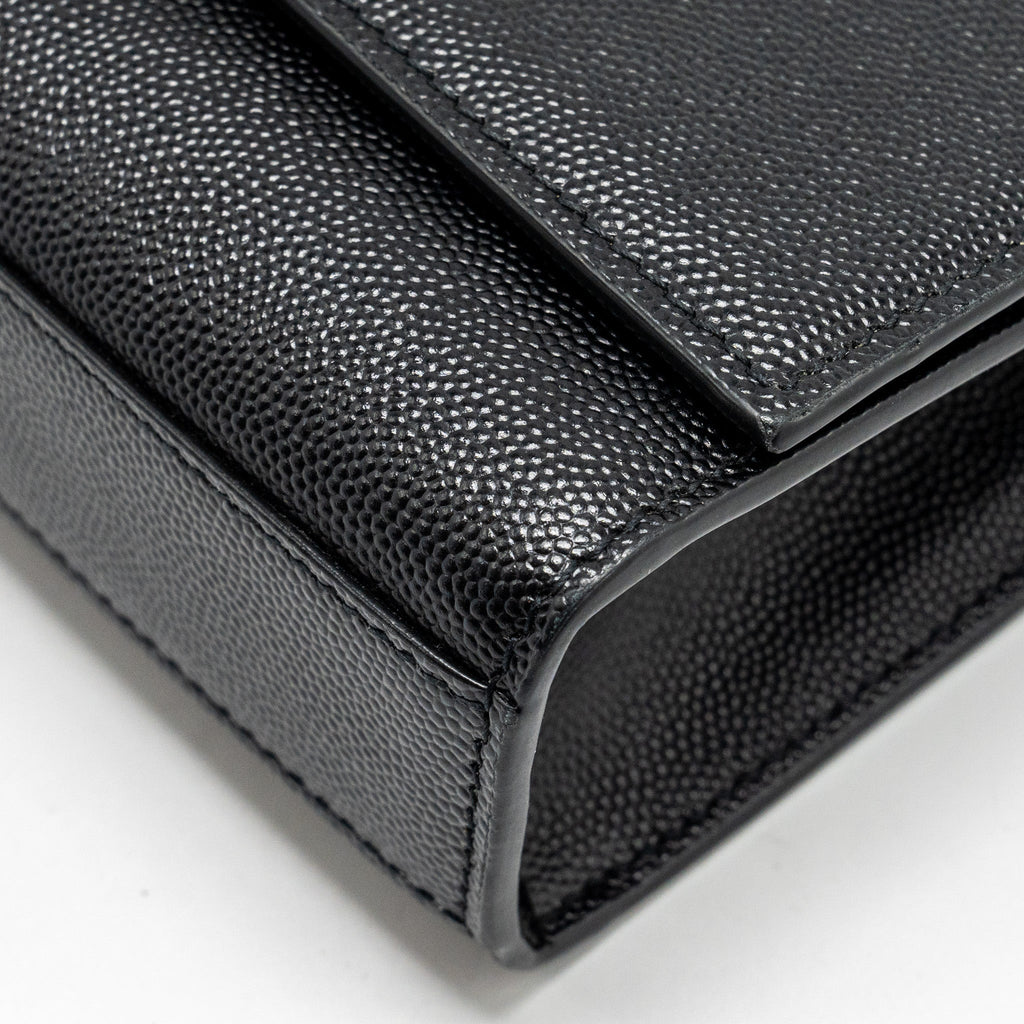SAINT LAURENT/YSL MEDIUM KATE BAG GRAINED CALFSKIN BLACK GHW