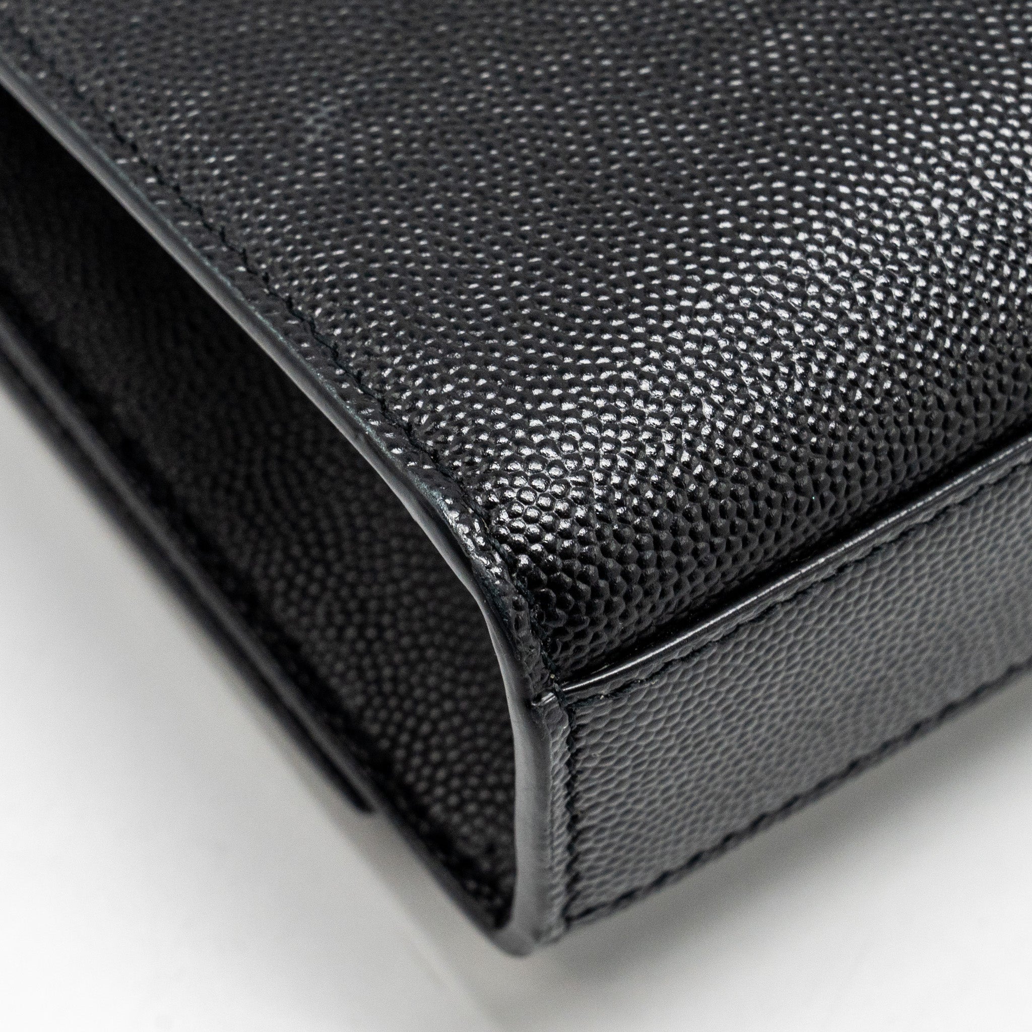 SAINT LAURENT/YSL MEDIUM KATE BAG GRAINED CALFSKIN BLACK GHW