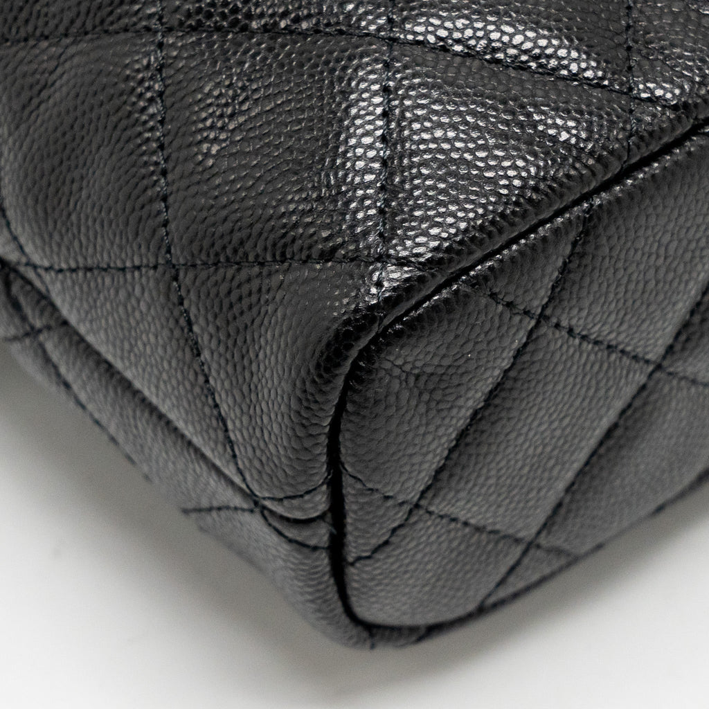 CHANEL QUILTED HOBO BAG CAVIAR BLACK GHW (MICROCHIP)