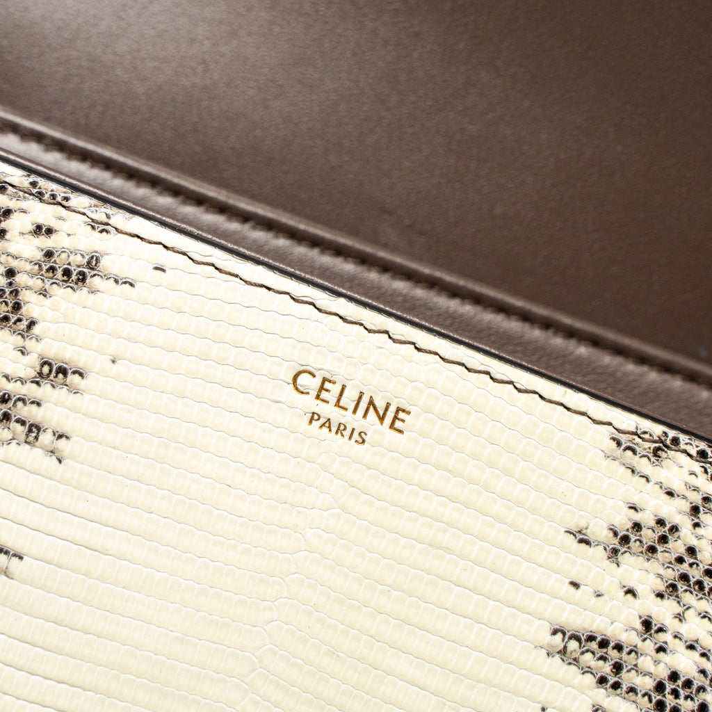 CELINE TEEN TRIOMPHE BAG LIZARD NATURAL COLOUR GHW