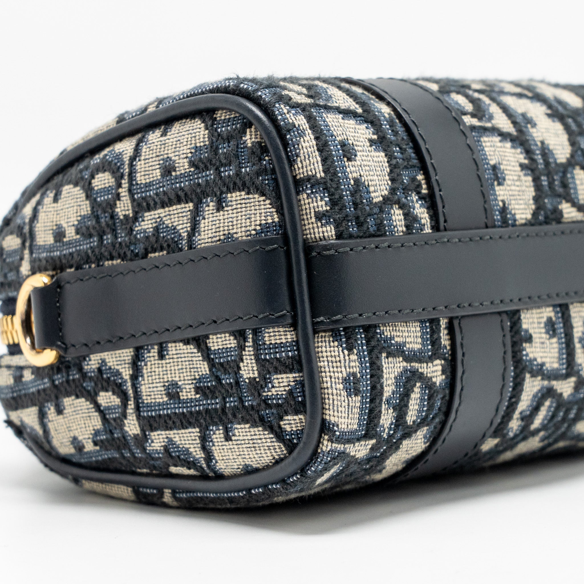 DIOR GROOVE 17 BAG NANO BLUE OBLIQUE CANVAS GHW