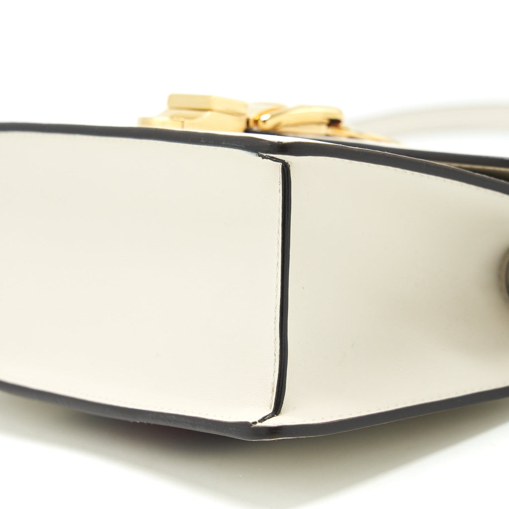 GUCCI MINI TOP HANDLE SYLVIE BAG WHITE GHW